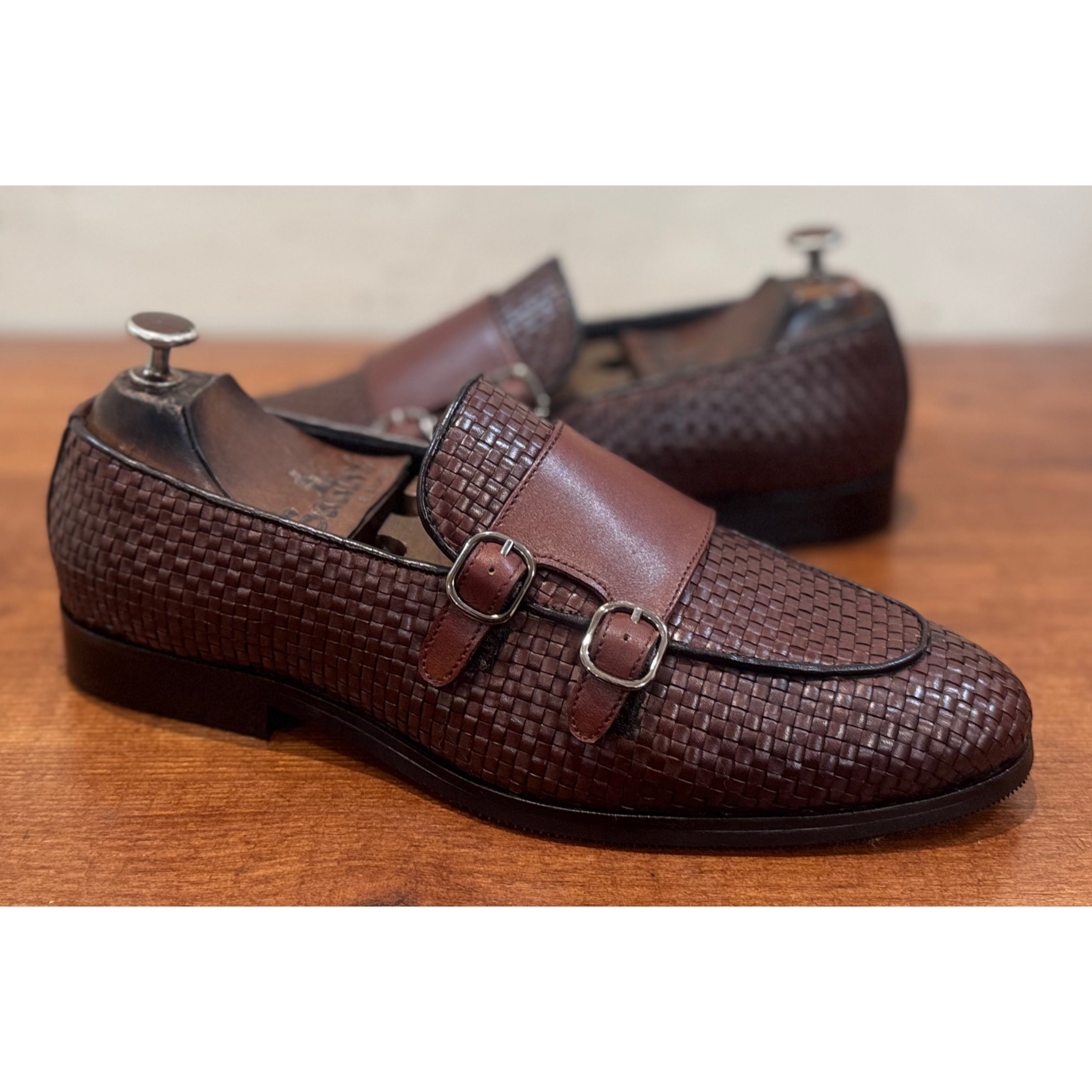 Double Monk Strap Loafers Tan