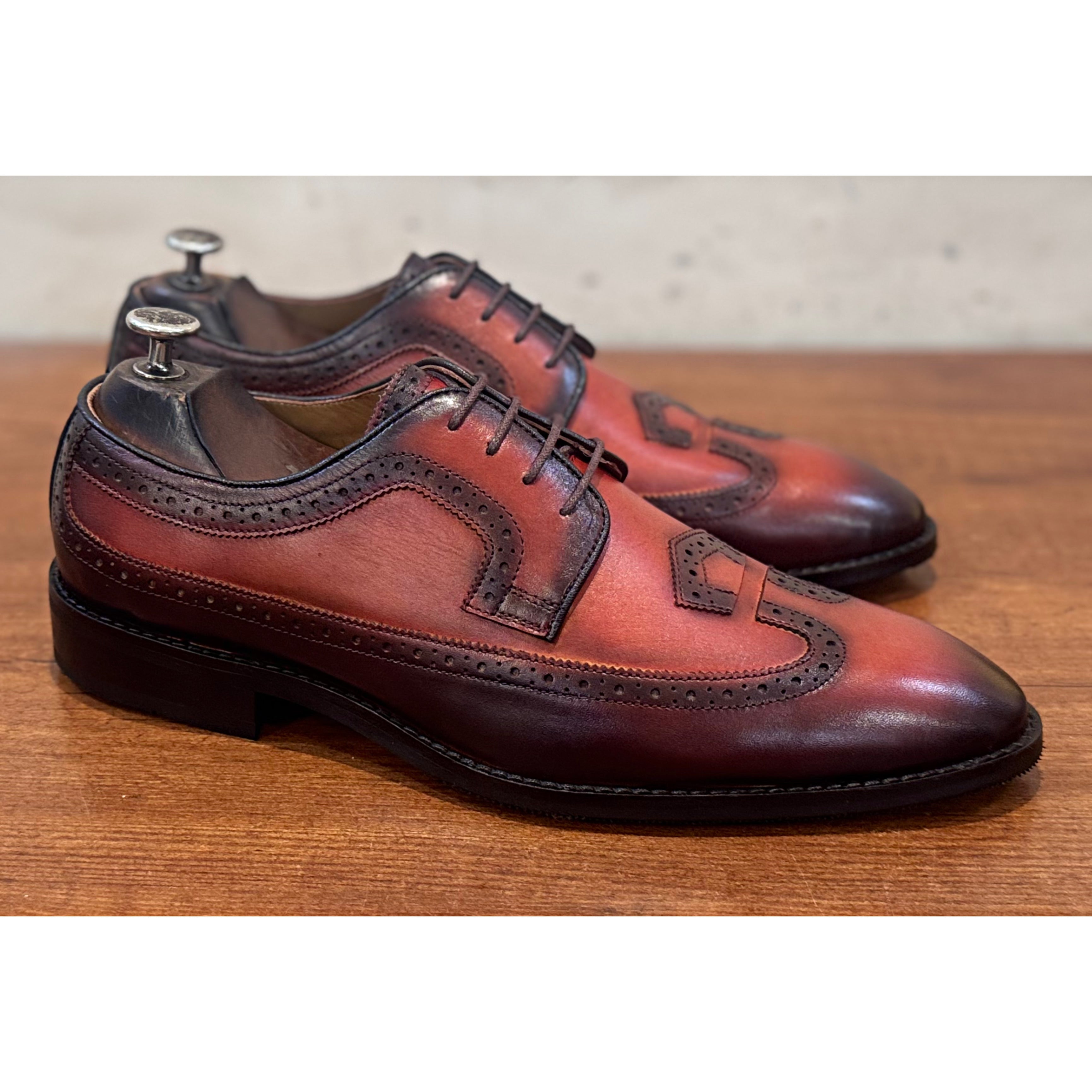Designer Derby Laceups Hand Patina