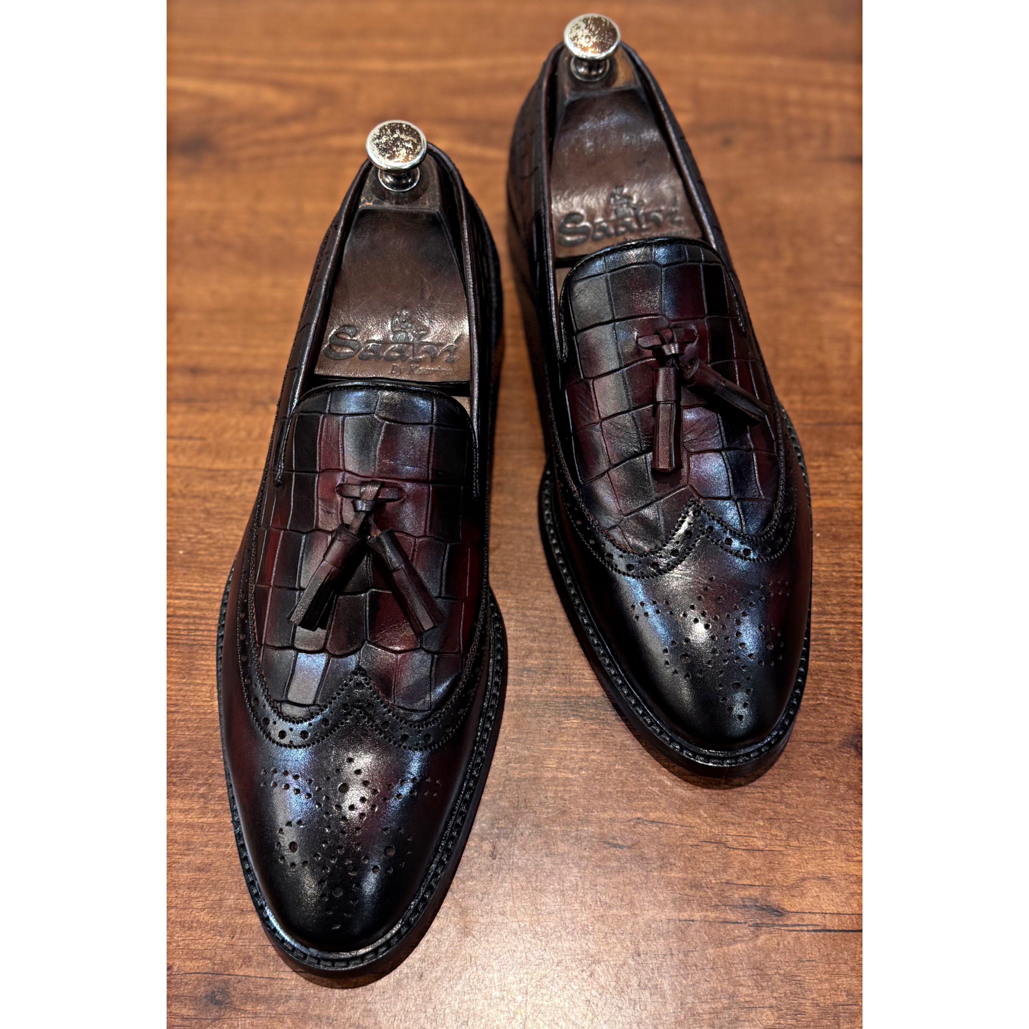 Wingcap Loafers With Tassels - Bordo