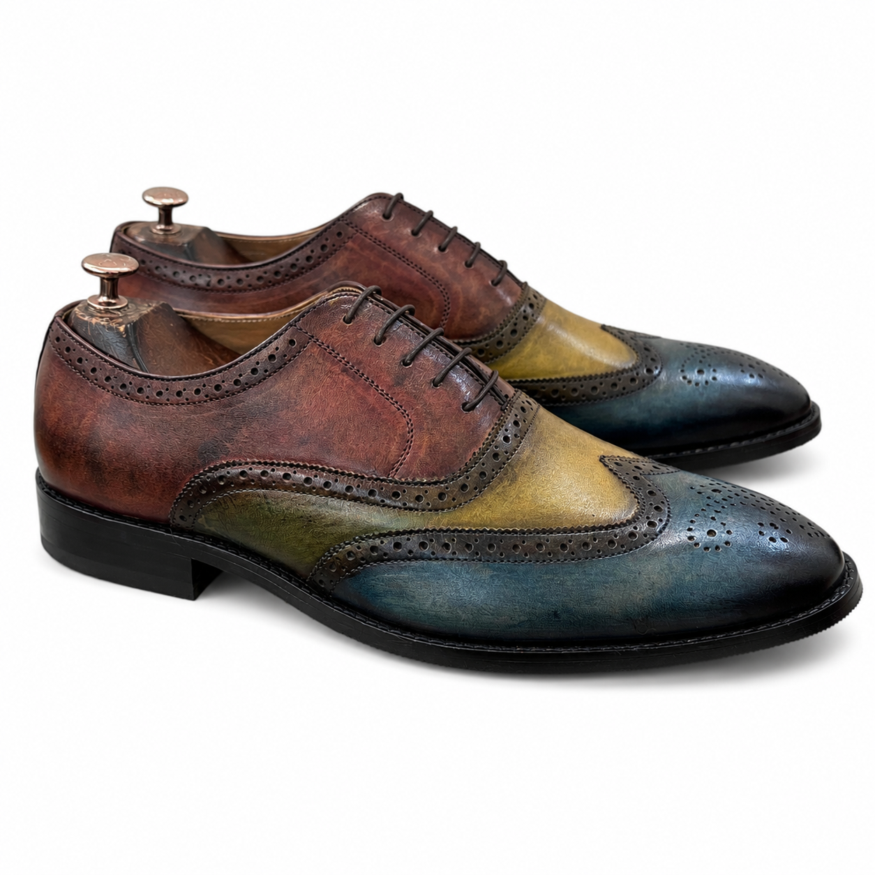 Tri-Tone Patina Wingtip Oxford