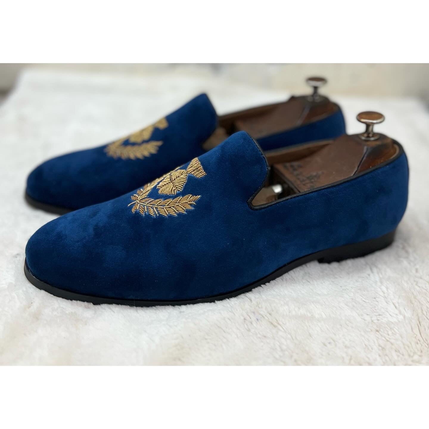 Flower Zardosi Embroidery Blue