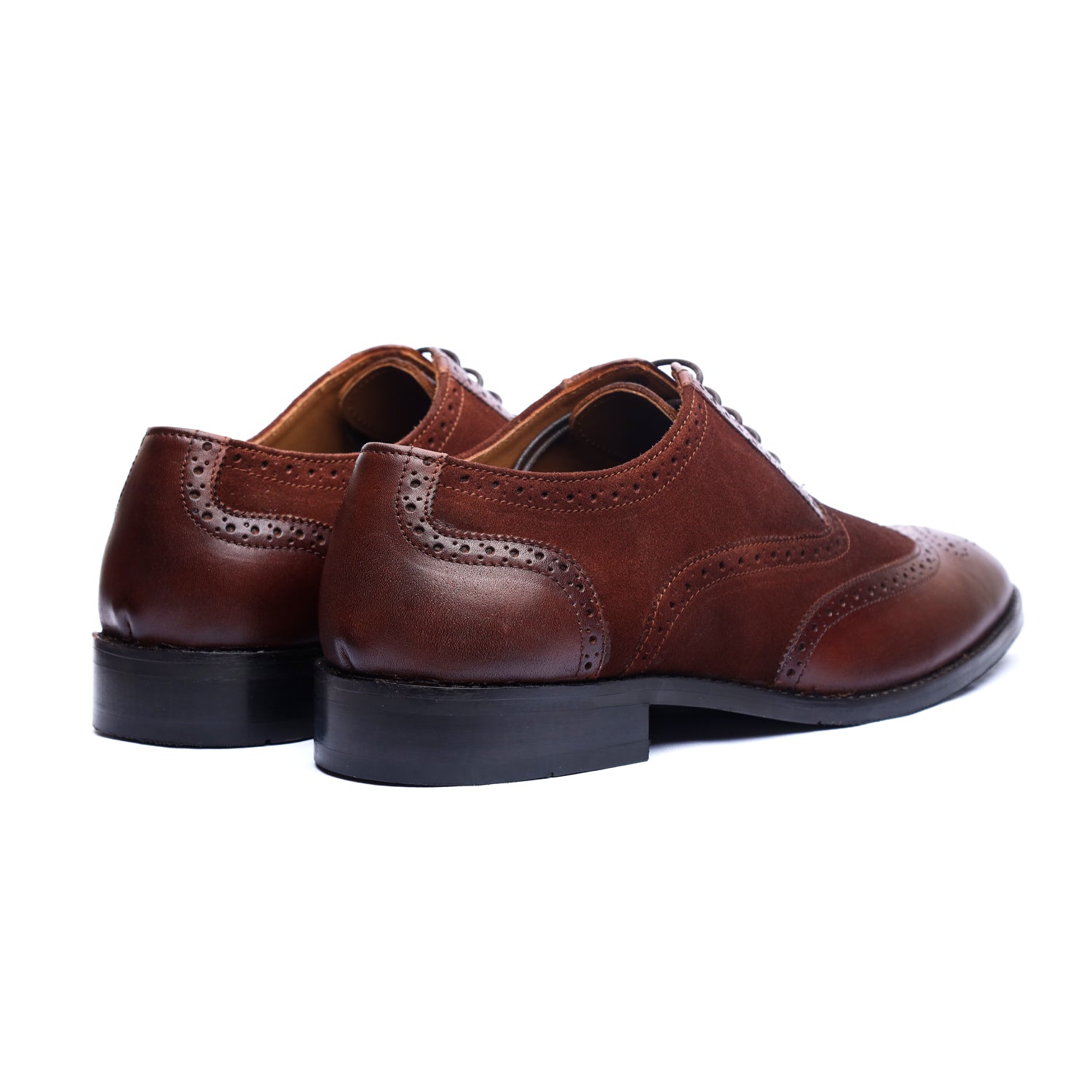 Brown Suede & Leather Brouge Oxfords