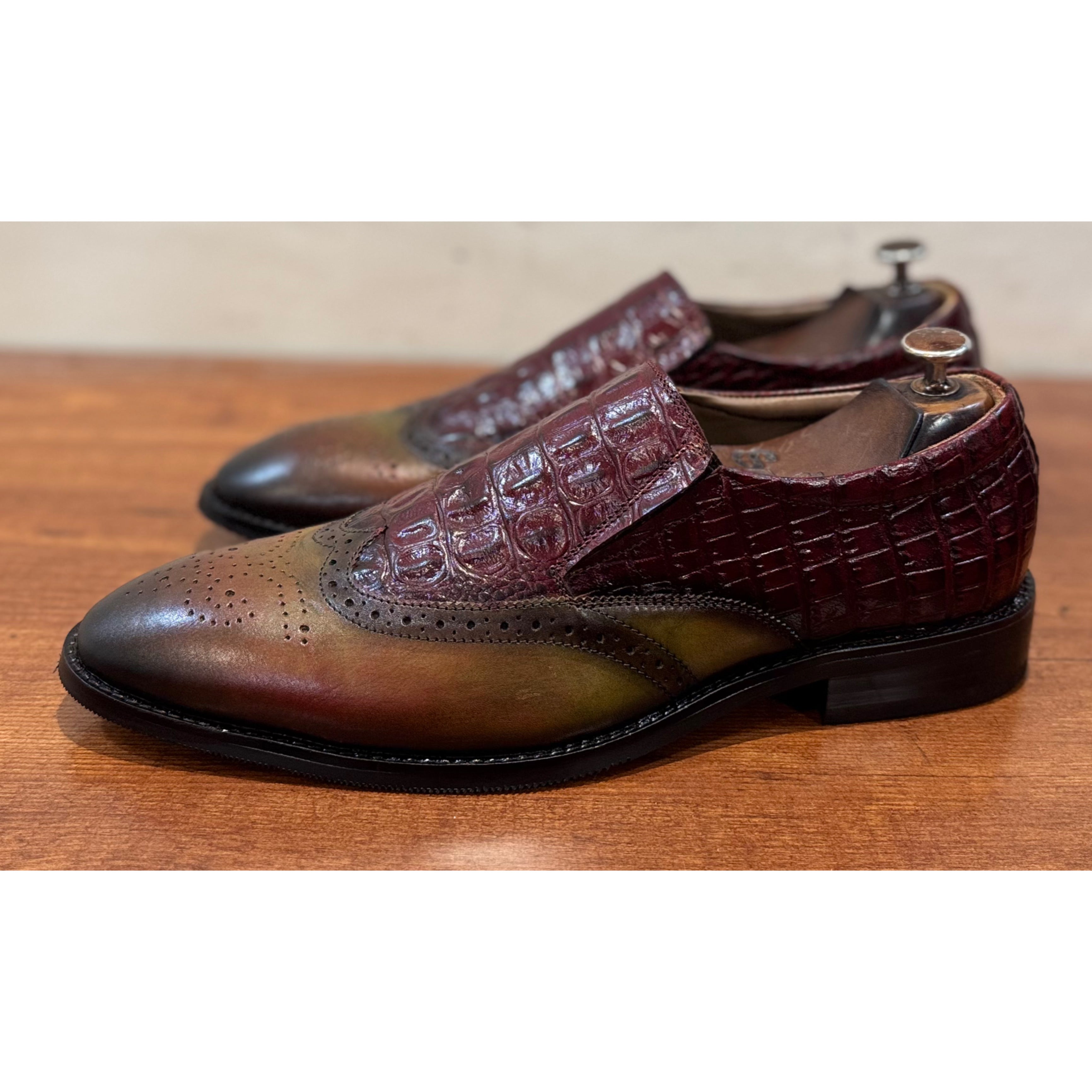 Dual Patina Croco Slip-on