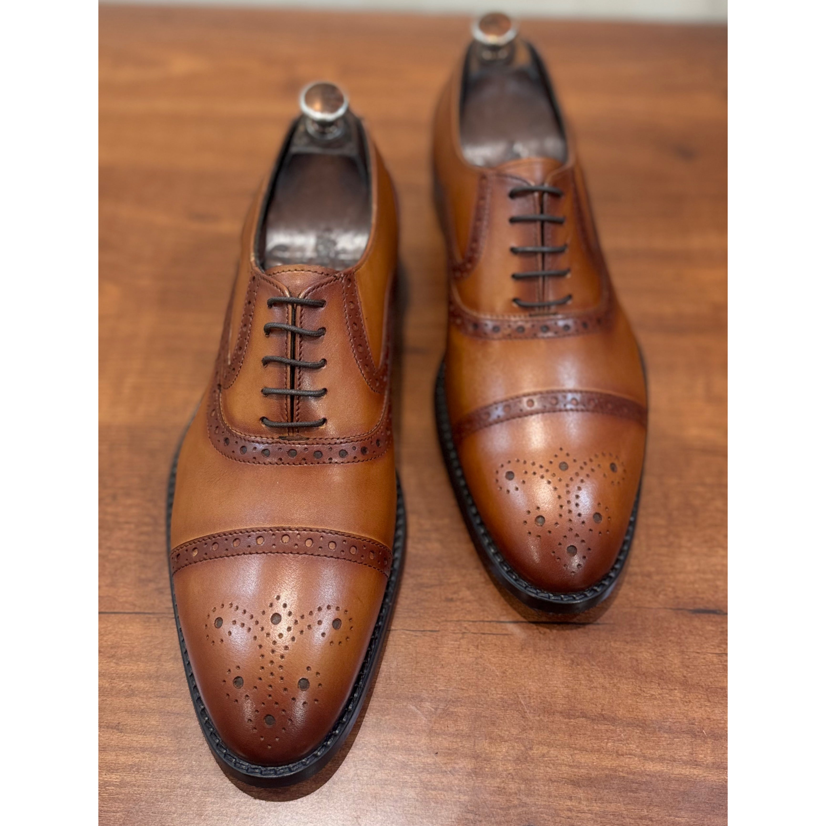 Saalvi Men's Cap Toe Oxfords Tan Brown