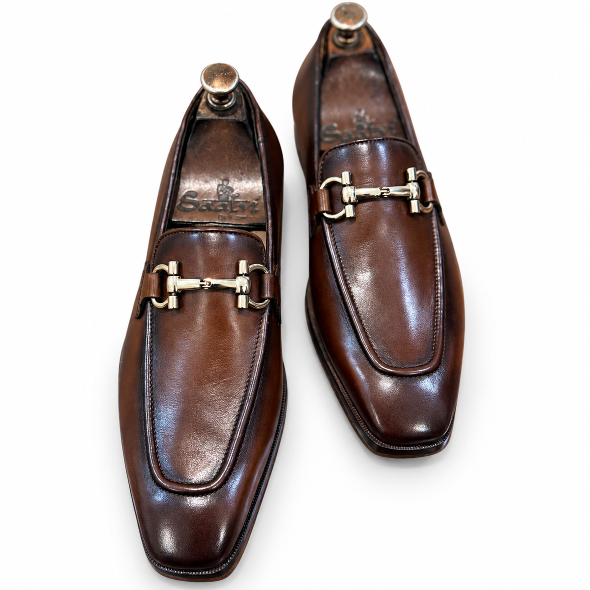 Regal Brown Hand-Patina Horsebit Loafers