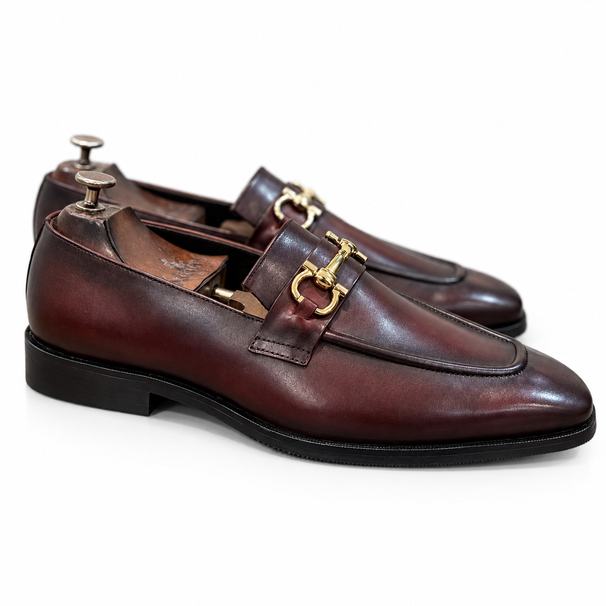 Bordeaux Royale Gold Horsebit Loafers