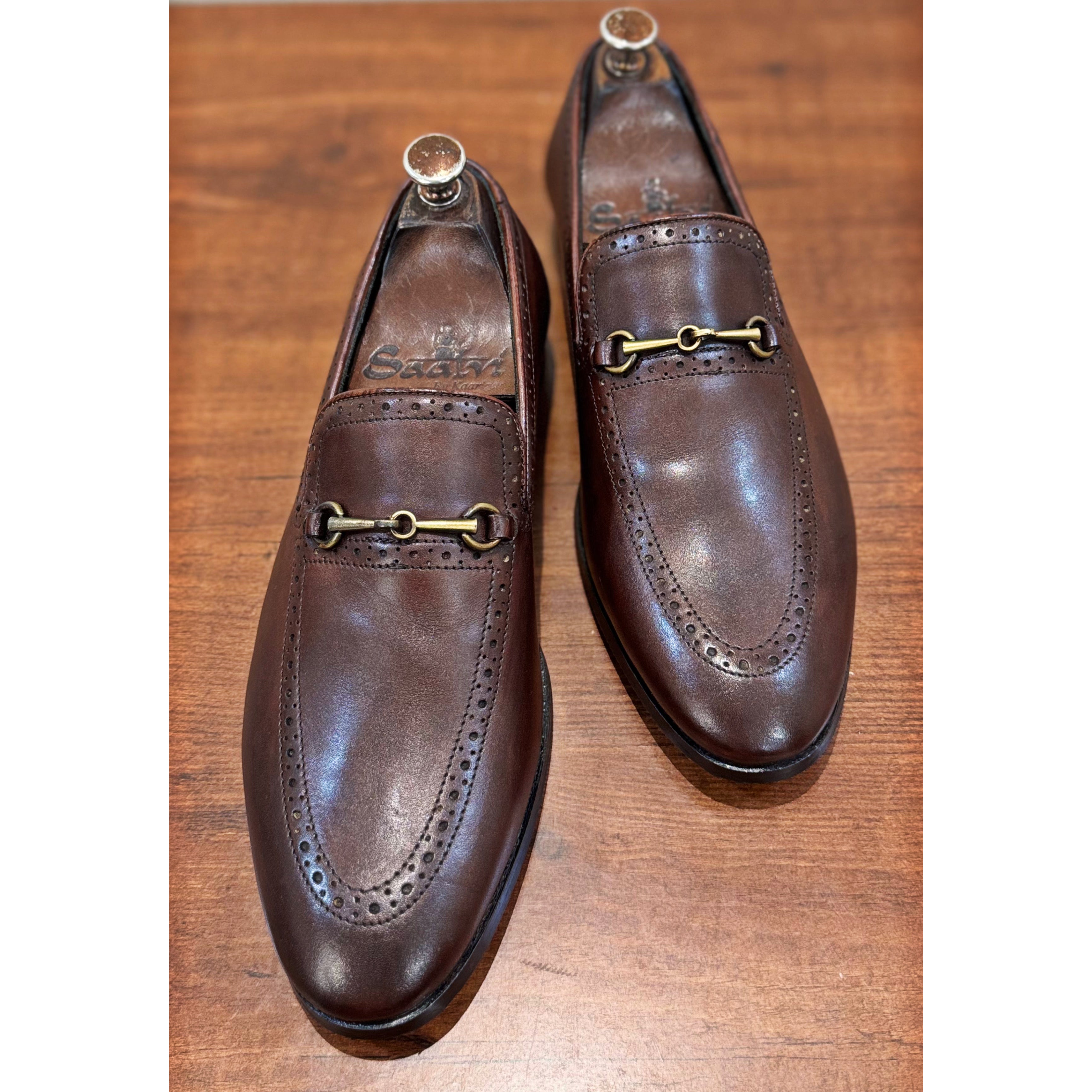 Semi Brogue Loafers Brown