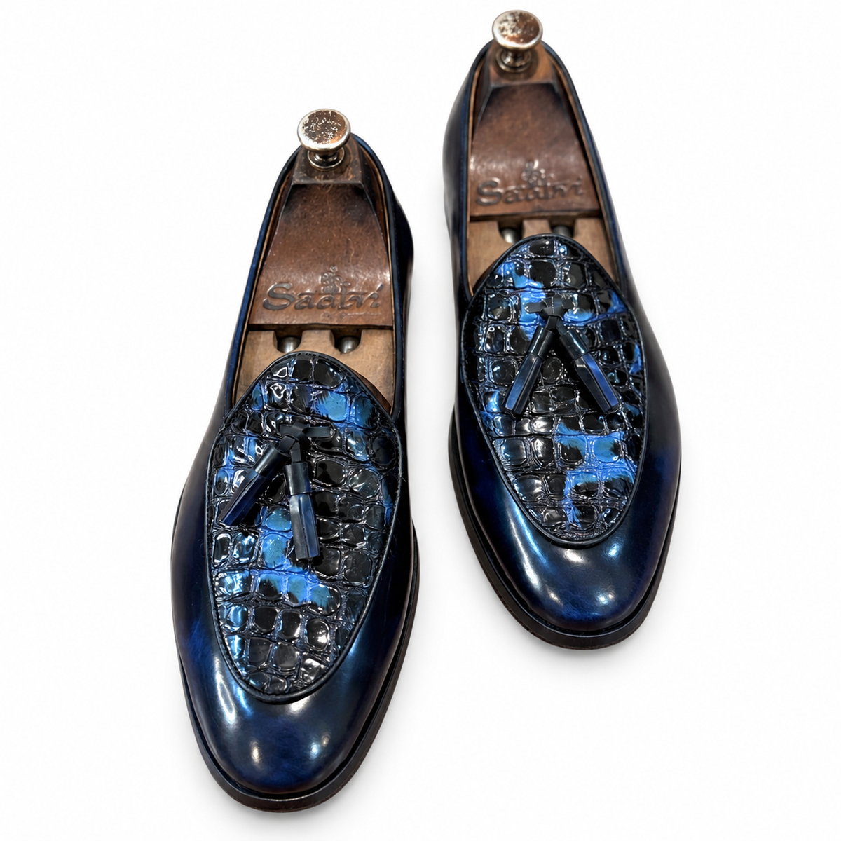 Belgian Loafers with Tassels | blue