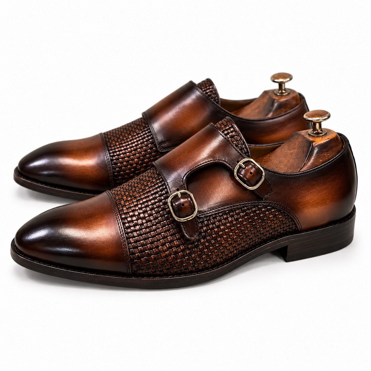 Cognac Imperiale — Cognac Brown Hand-Patina Double Monks