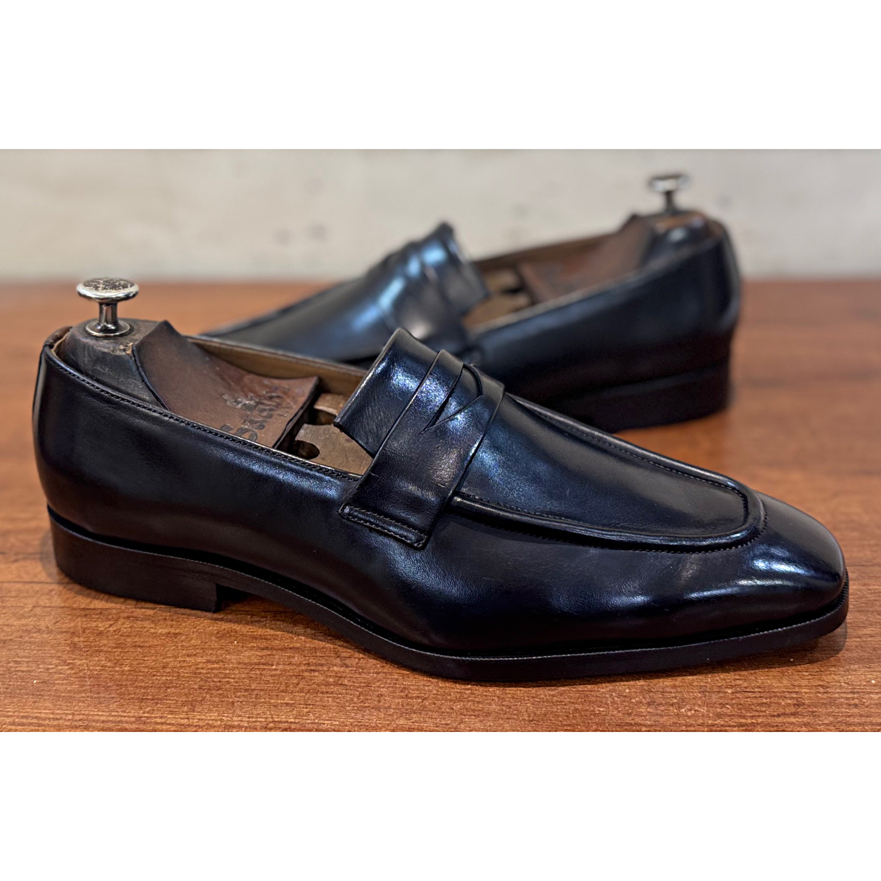Black Penny Loafers Fold