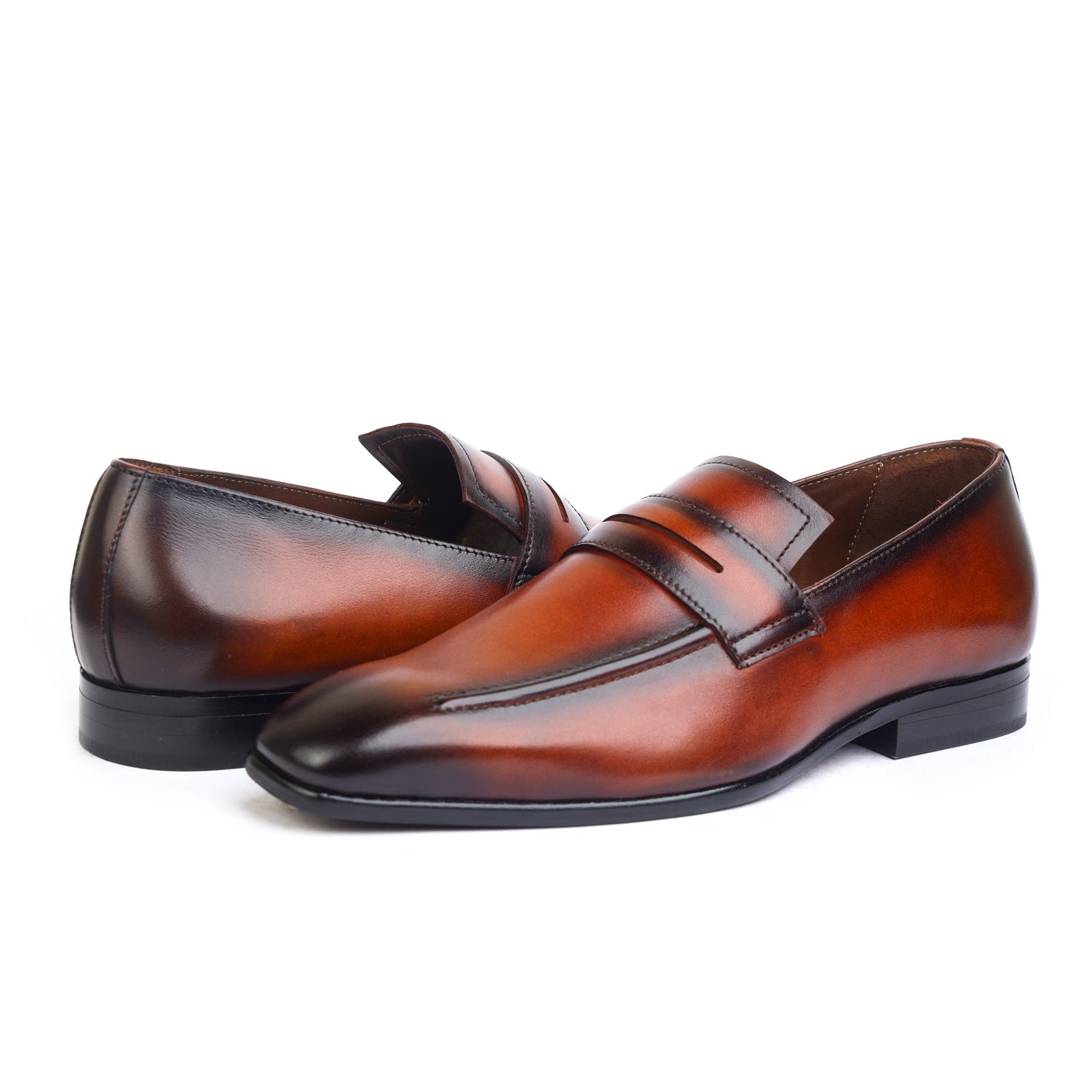 Designer Penny Loafers Hand Patina