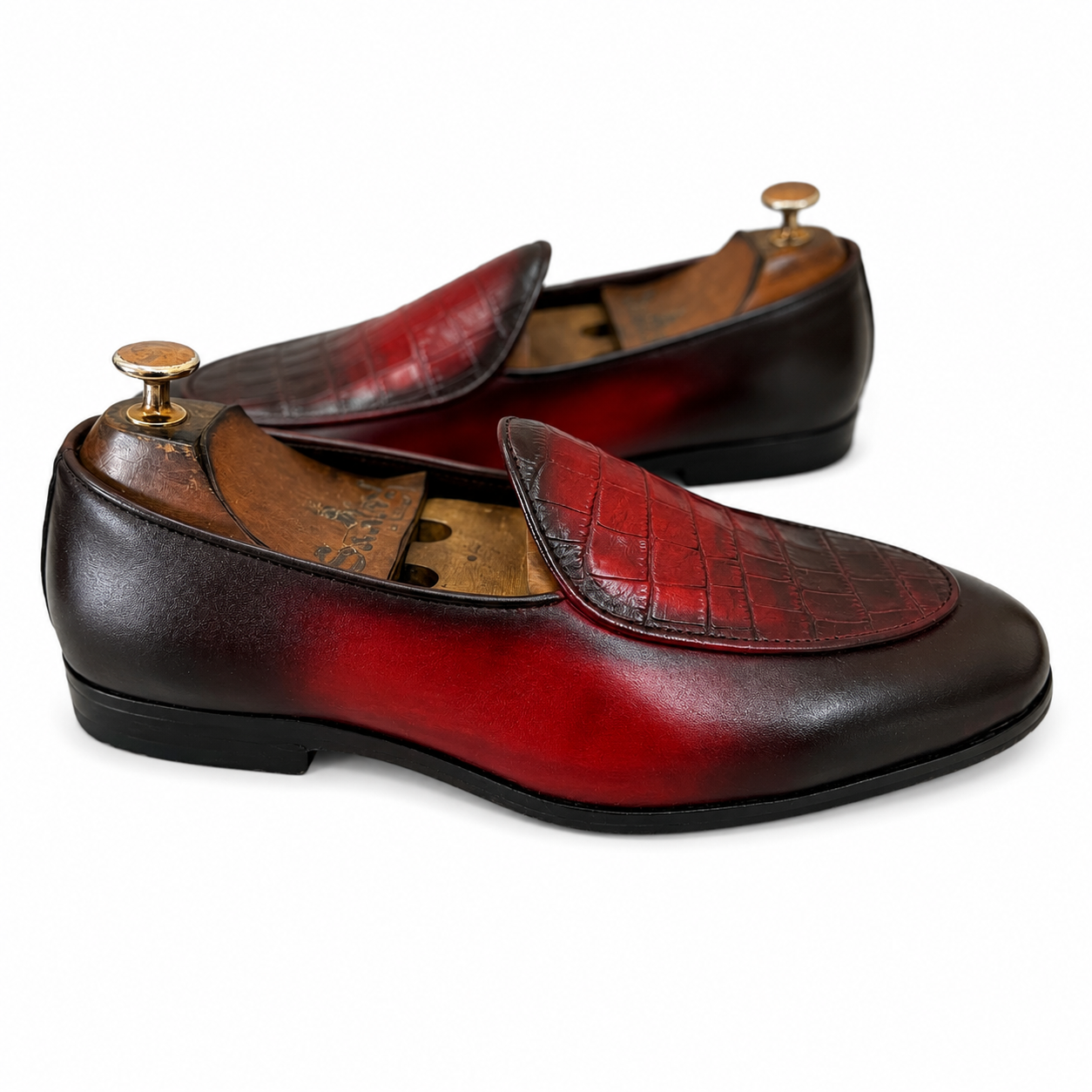 Crimson Royale Croco Loafers