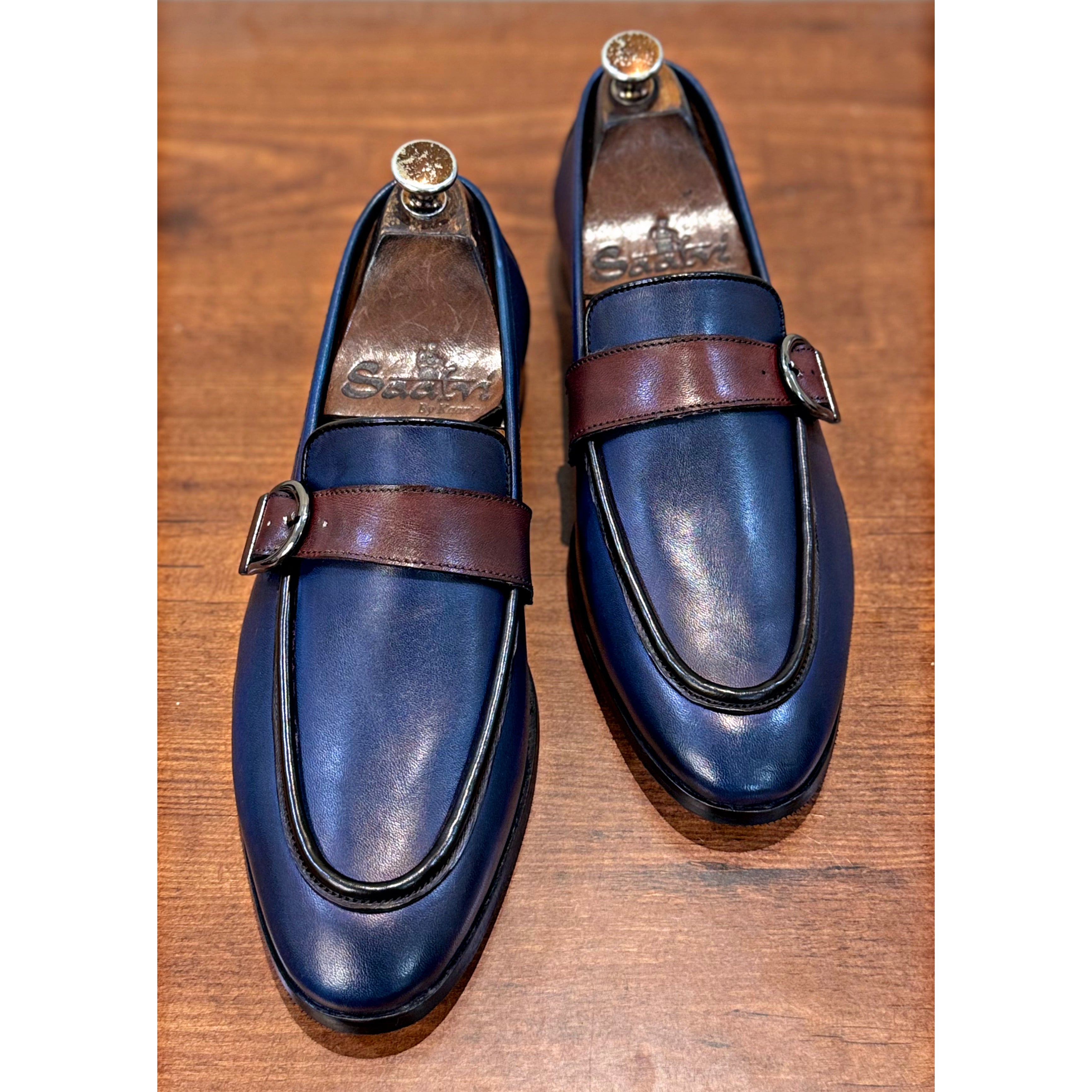 Helio Blue Hand Patina Loafers