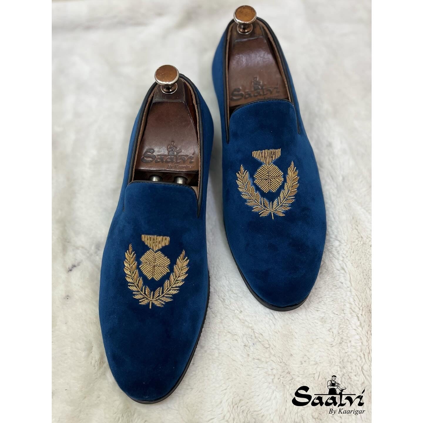 Flower Zardosi Embroidery Blue