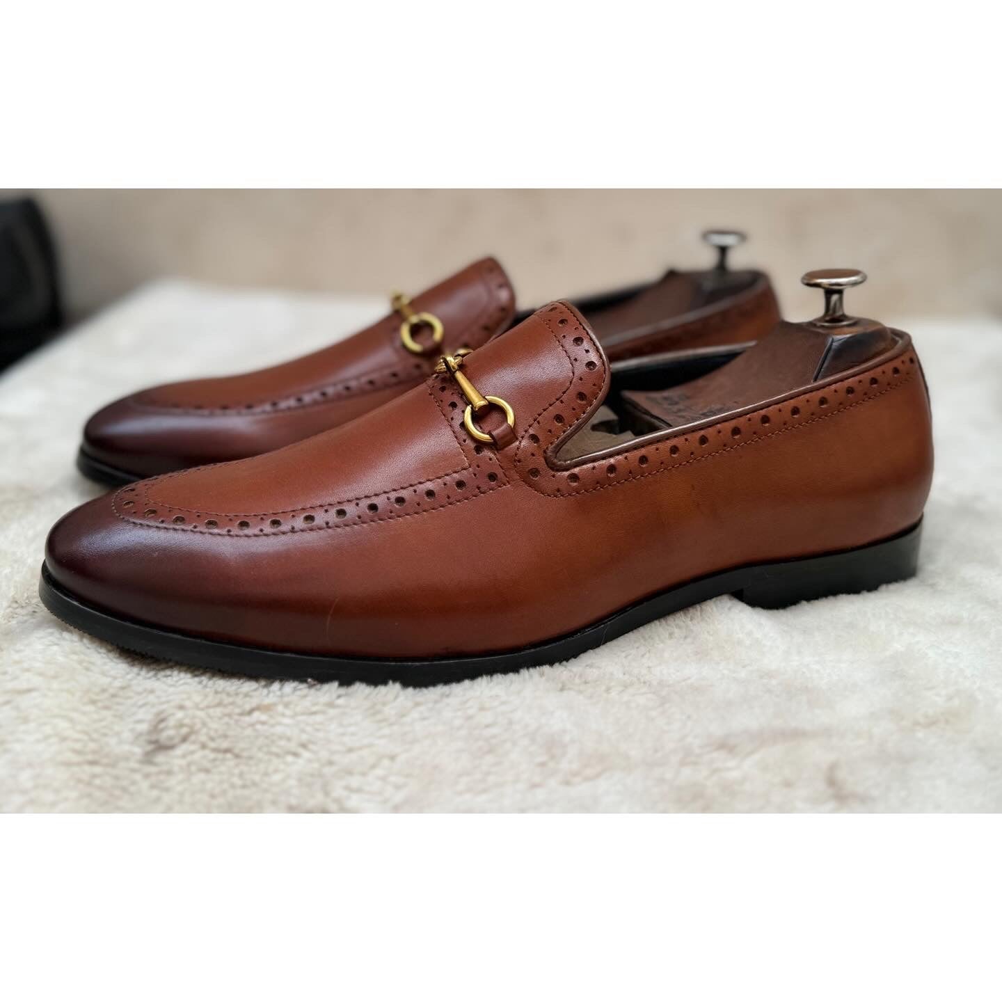 Semi Brogue Loafers Tan