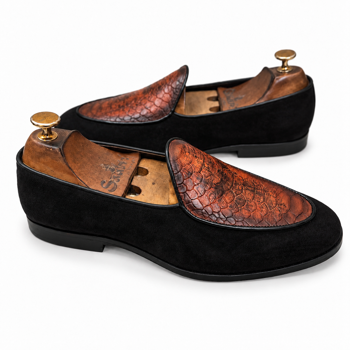 Noir Cognac Belgian Loafers