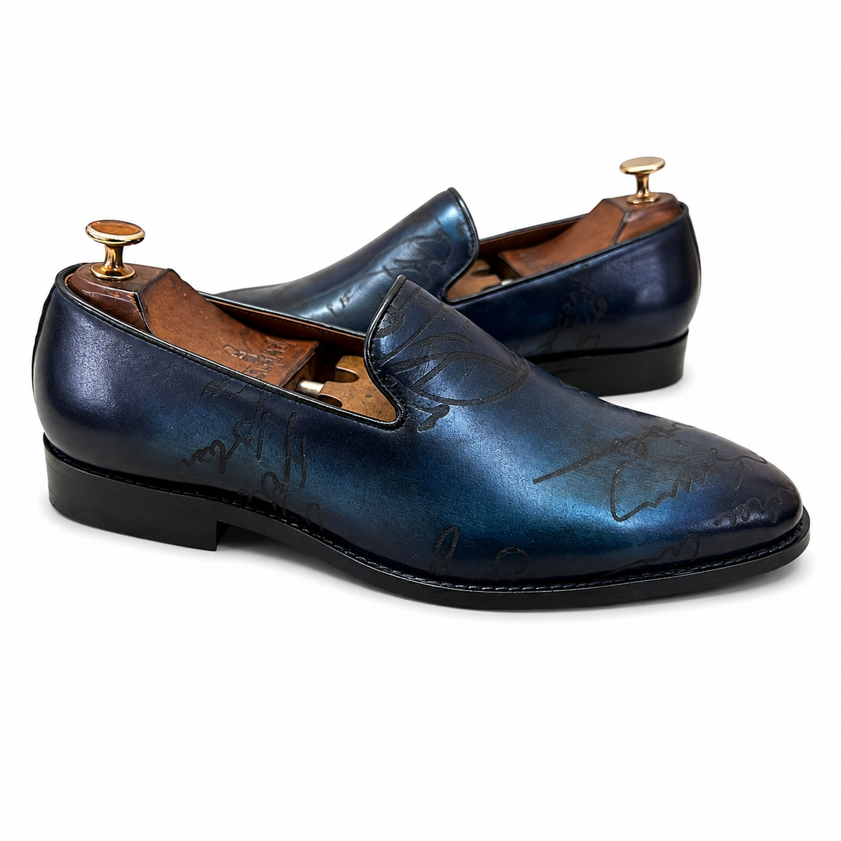 Blue Signature Loafers