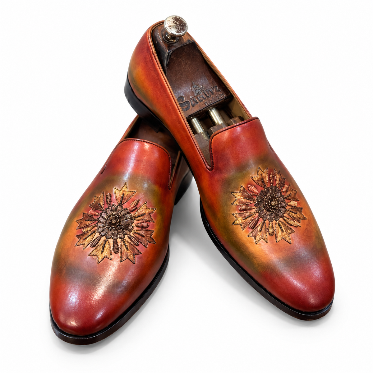 Aurelio Ember Floral Embroidered Loafers