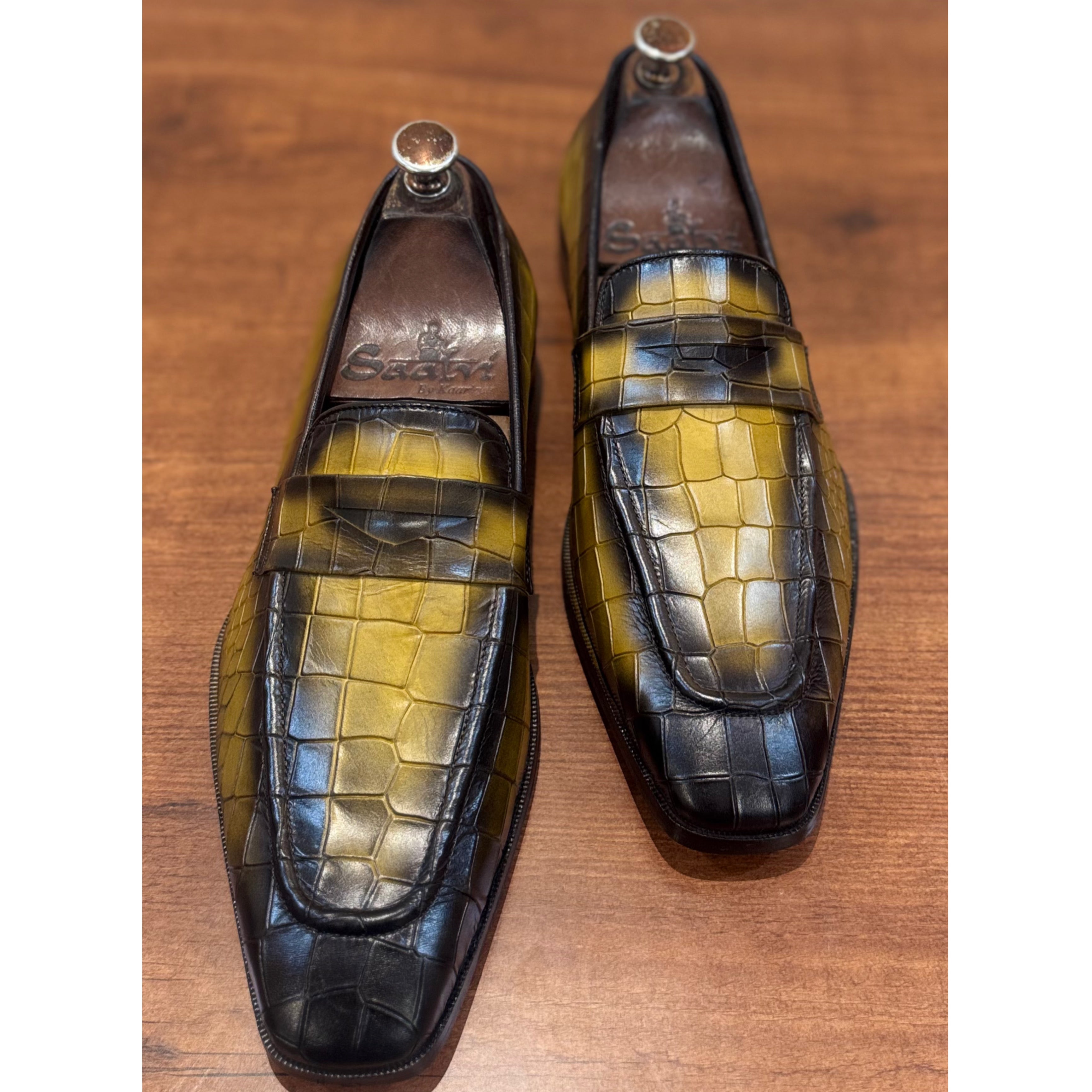 Penny Loafers Croco Yellow