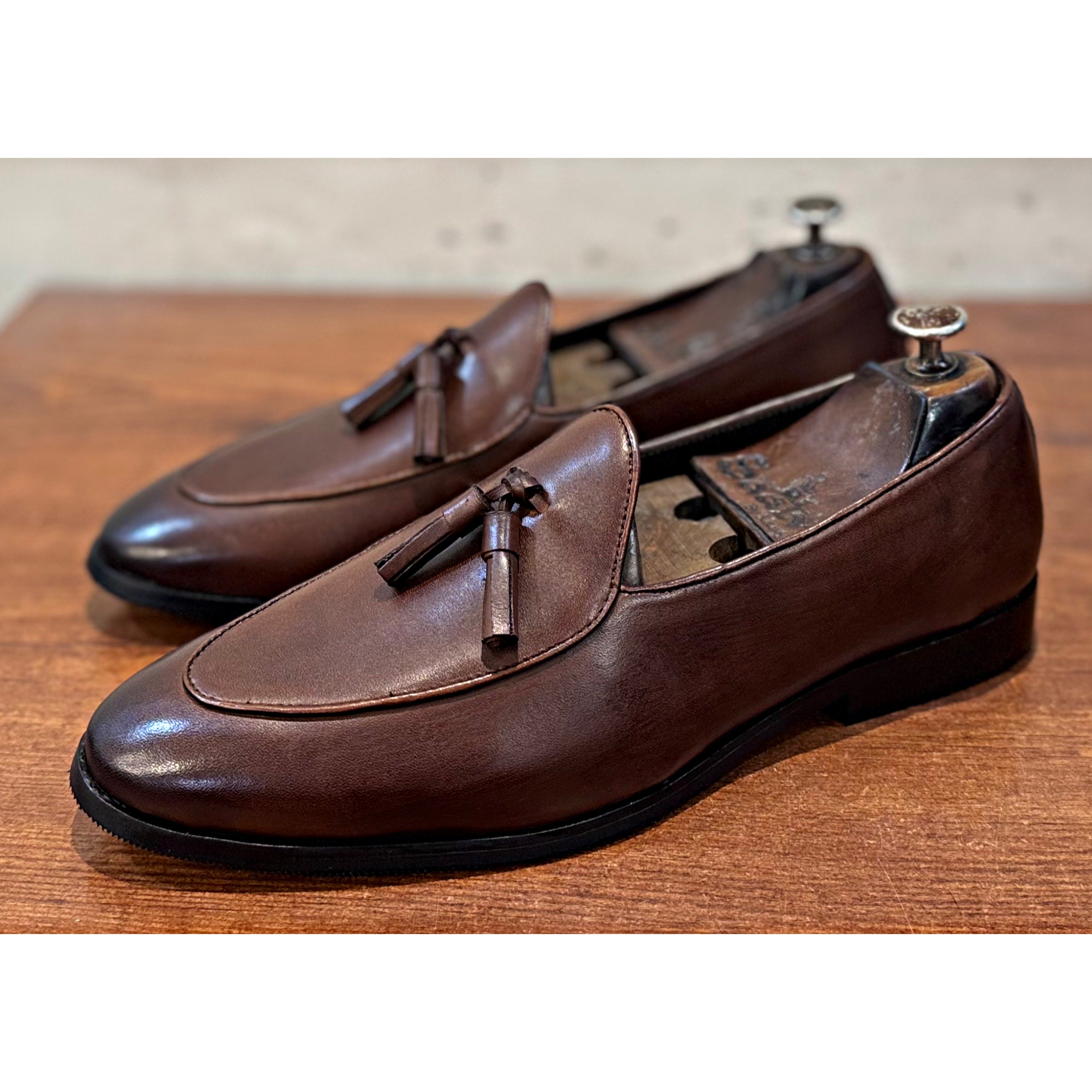 Belgian Loafers With Tassels Brown