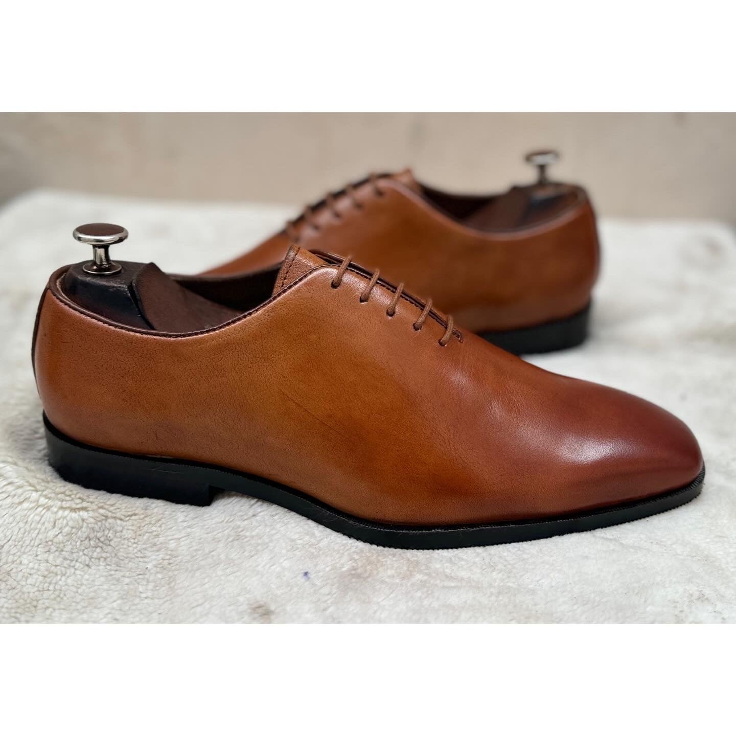 Tan Oxfords Hand Patina