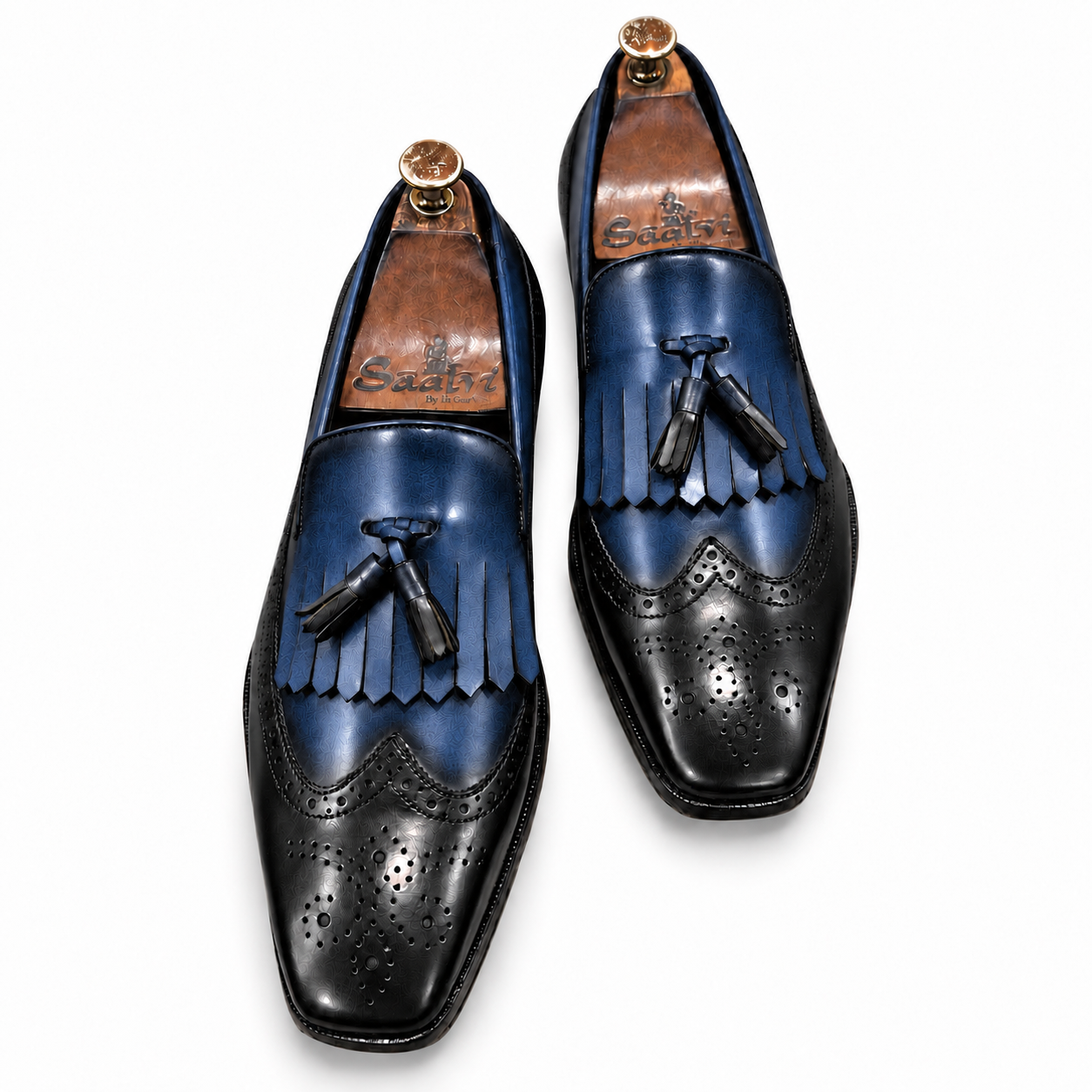 Midnight Blue Noir Kiltie Tassel Loafers