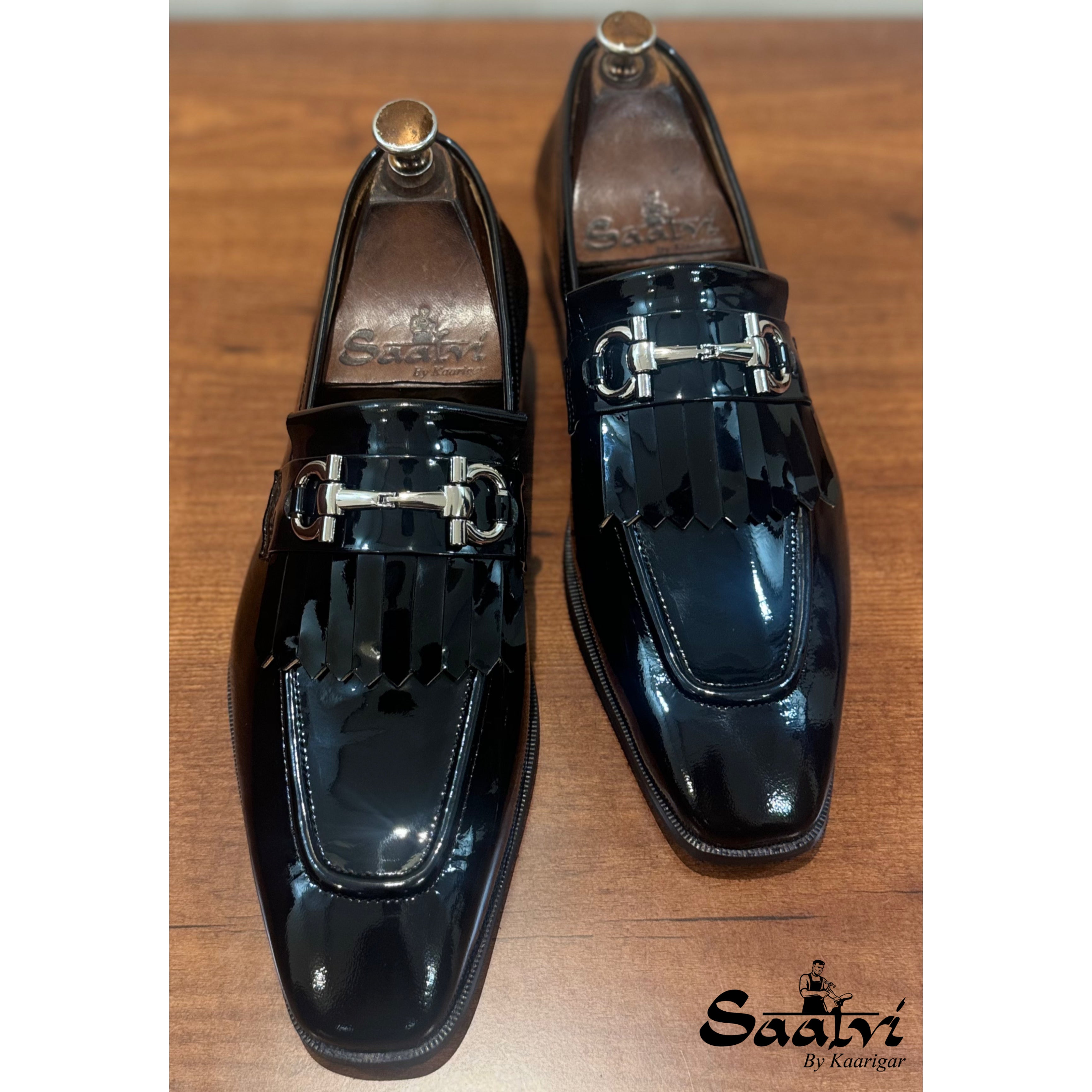 Patent Loafers With Fringes