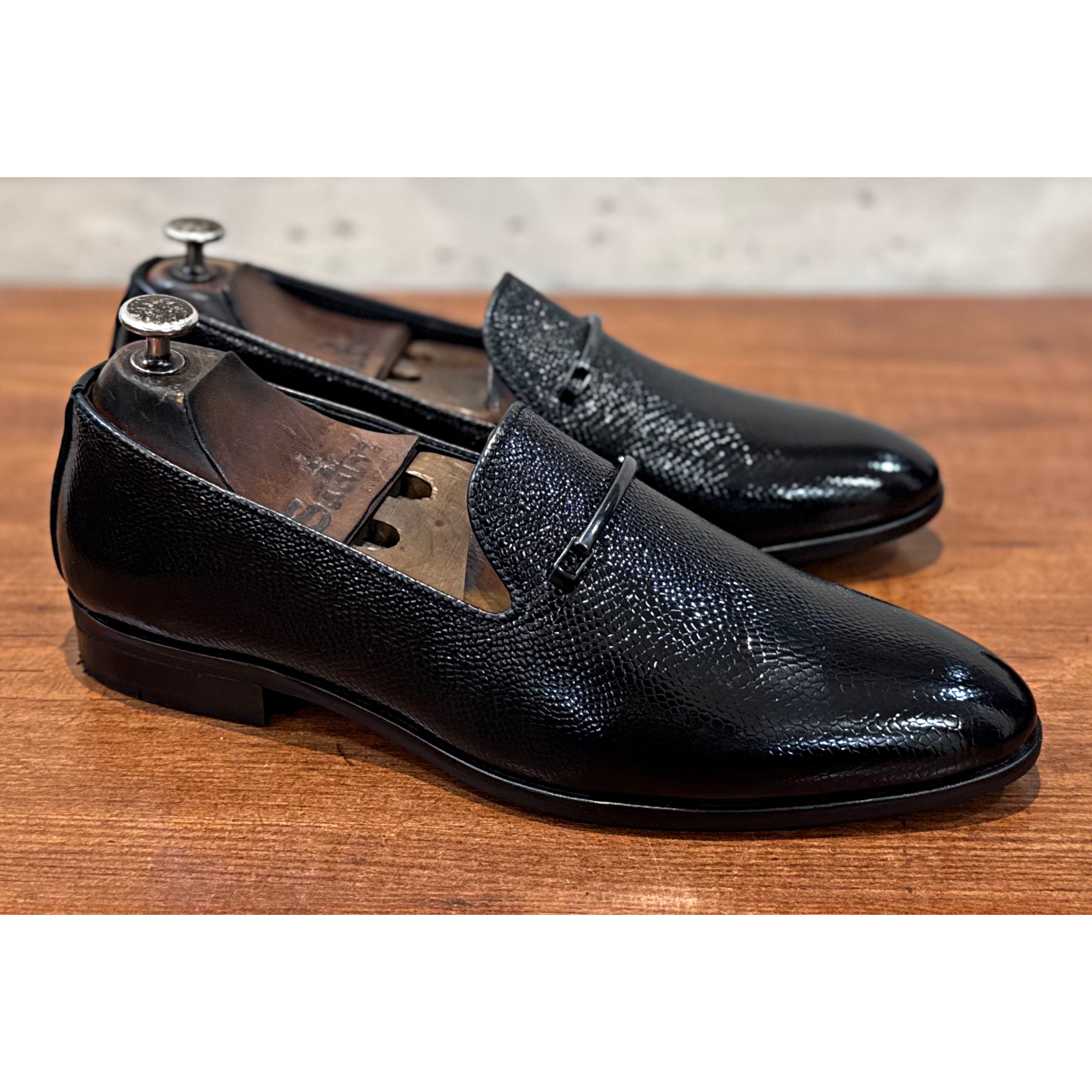 Patent Loafers With Buckle