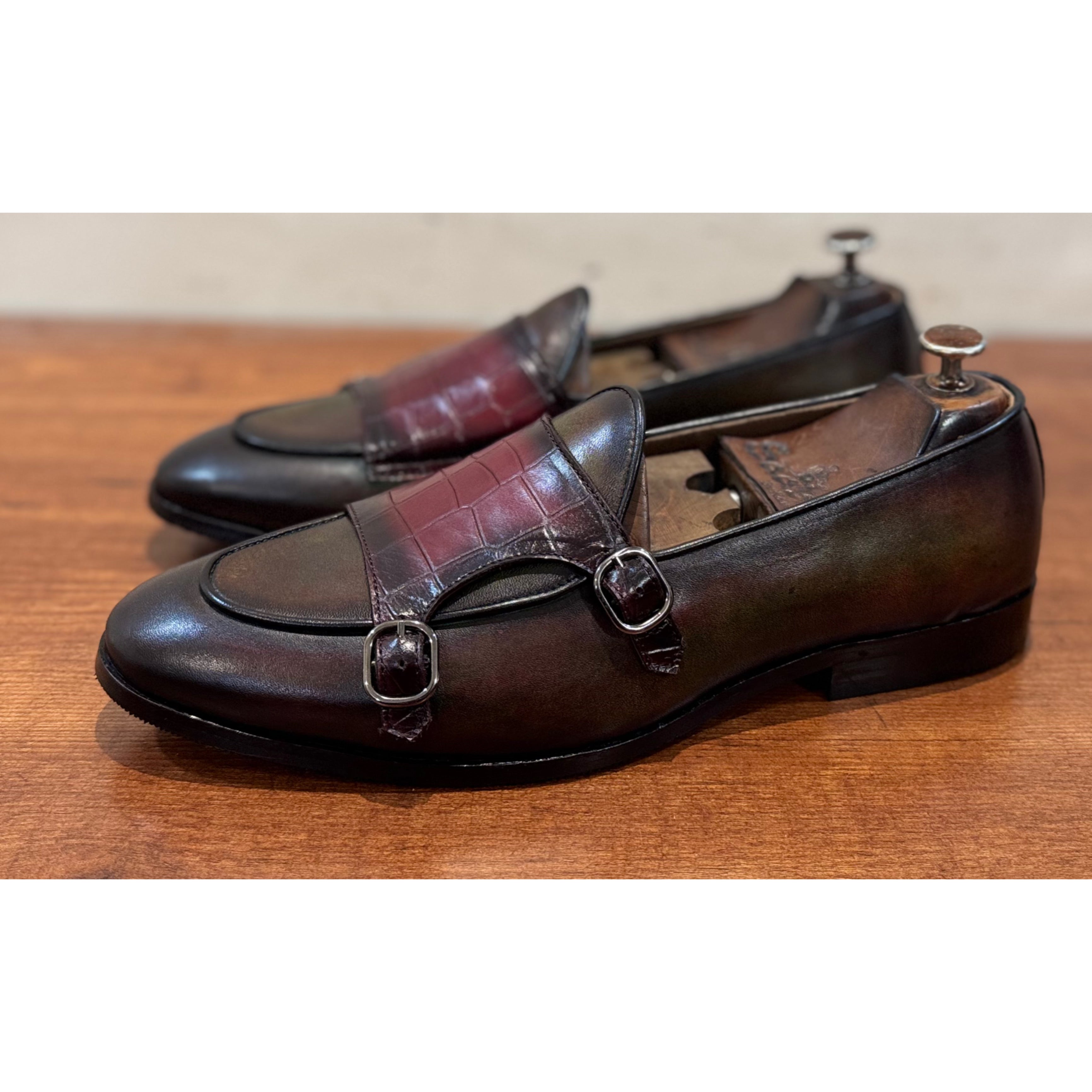 Belgian Monk Strap Hand Patina