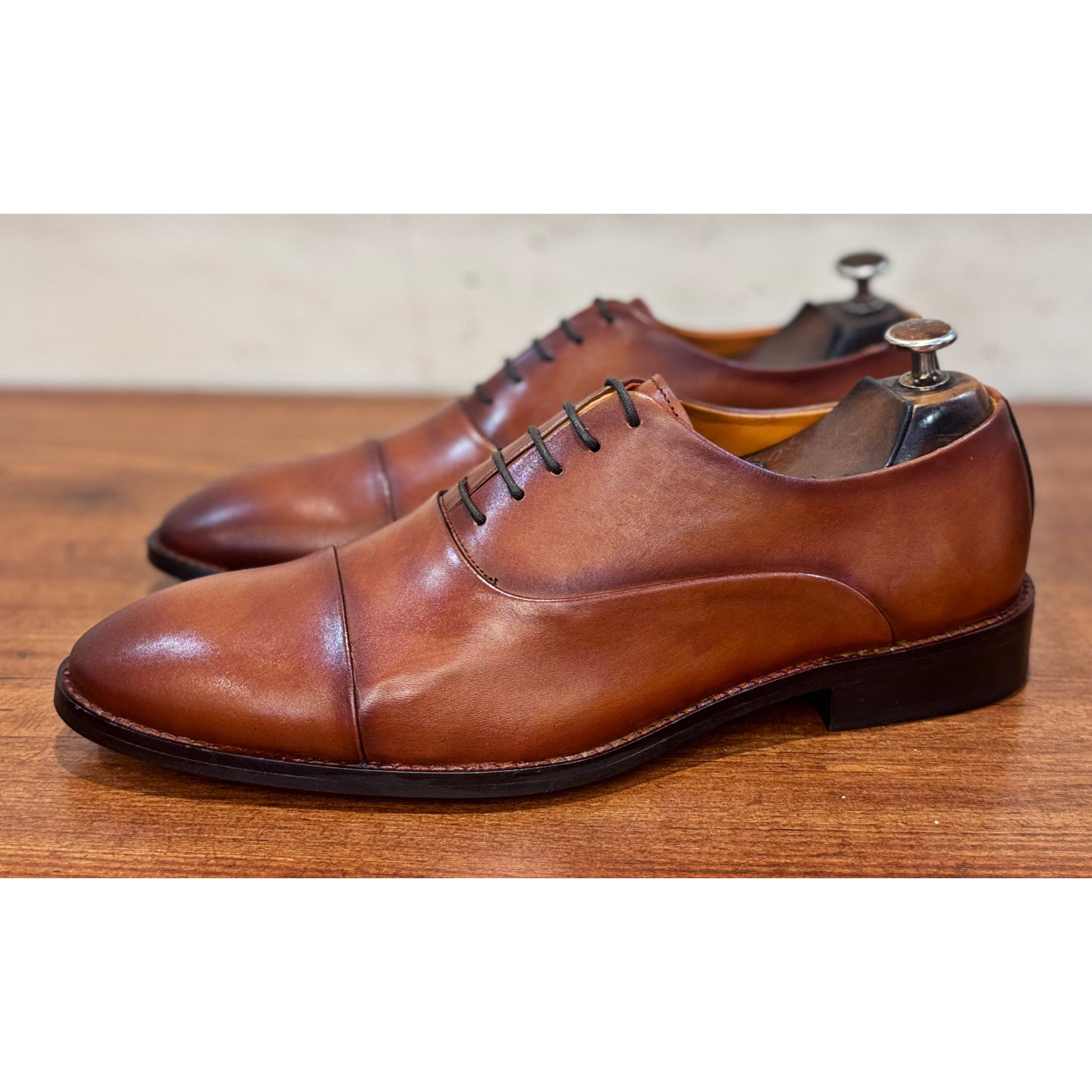 Tan Cap Toe Oxfords