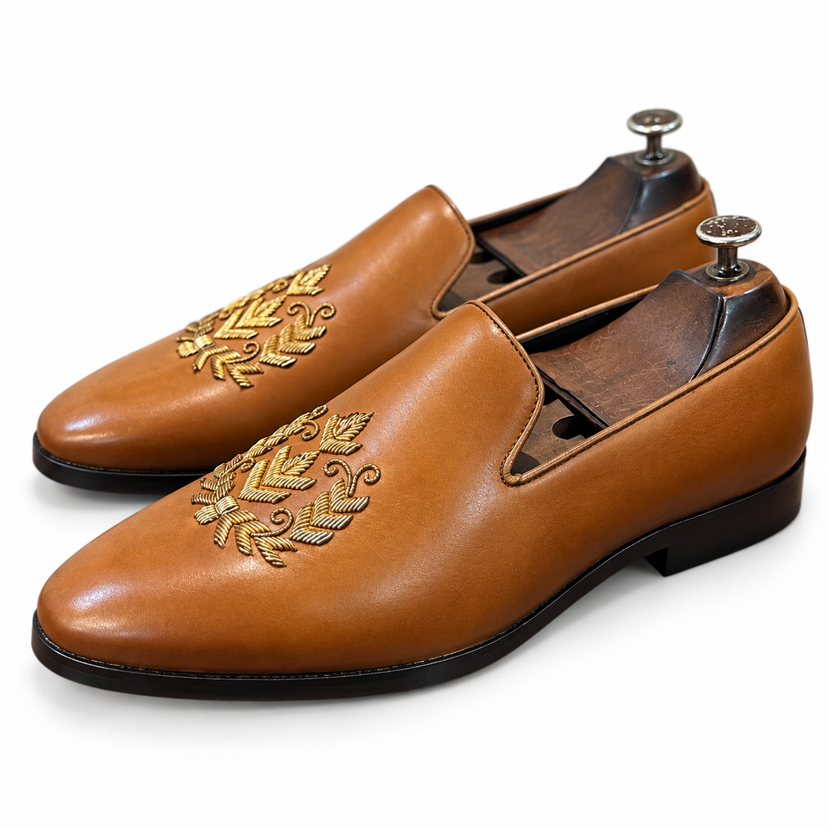 Cognac Leaf Royale Slip-On
