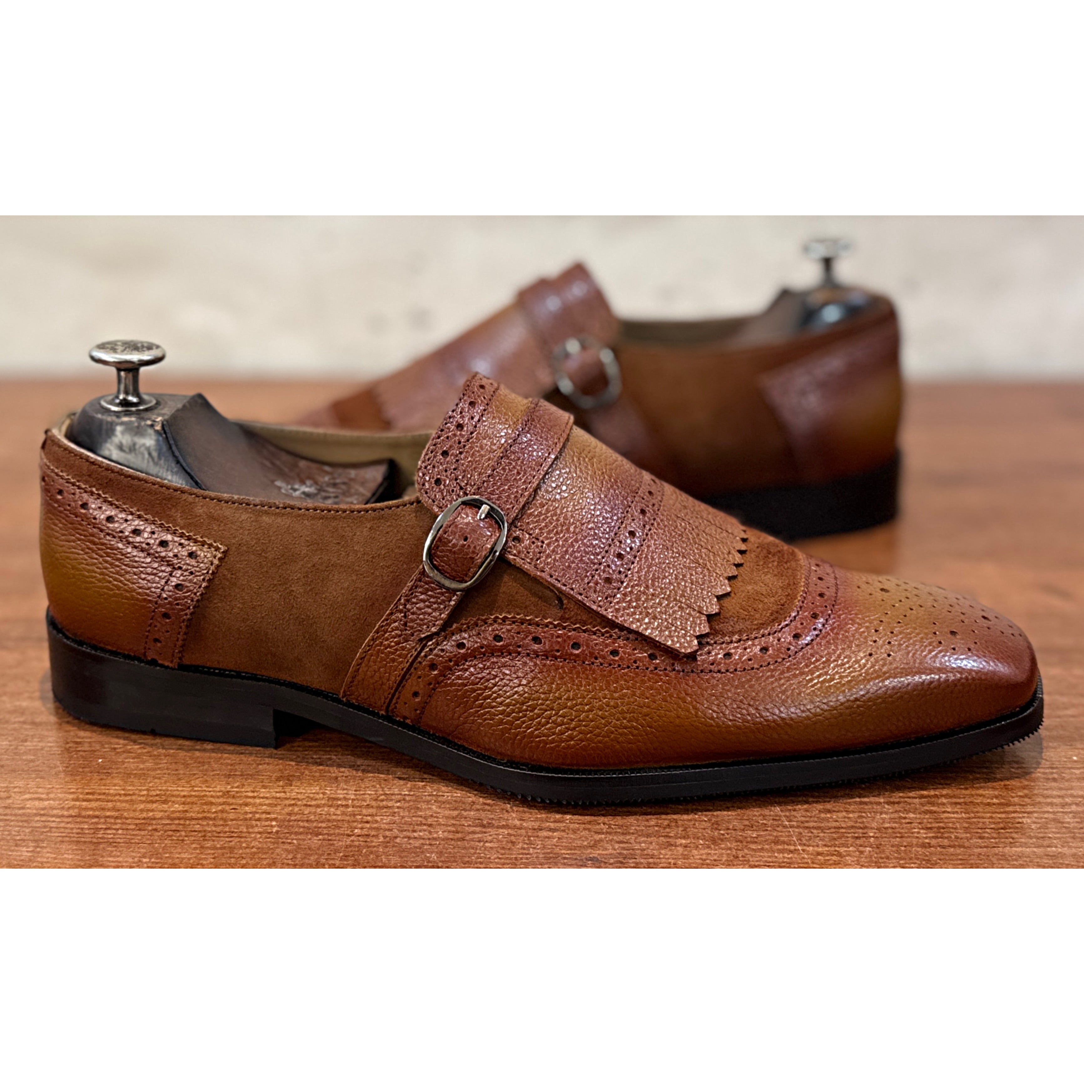 The Sovereign Monk Tan – Handcrafted Luxury Leather Monk Strap Brogues