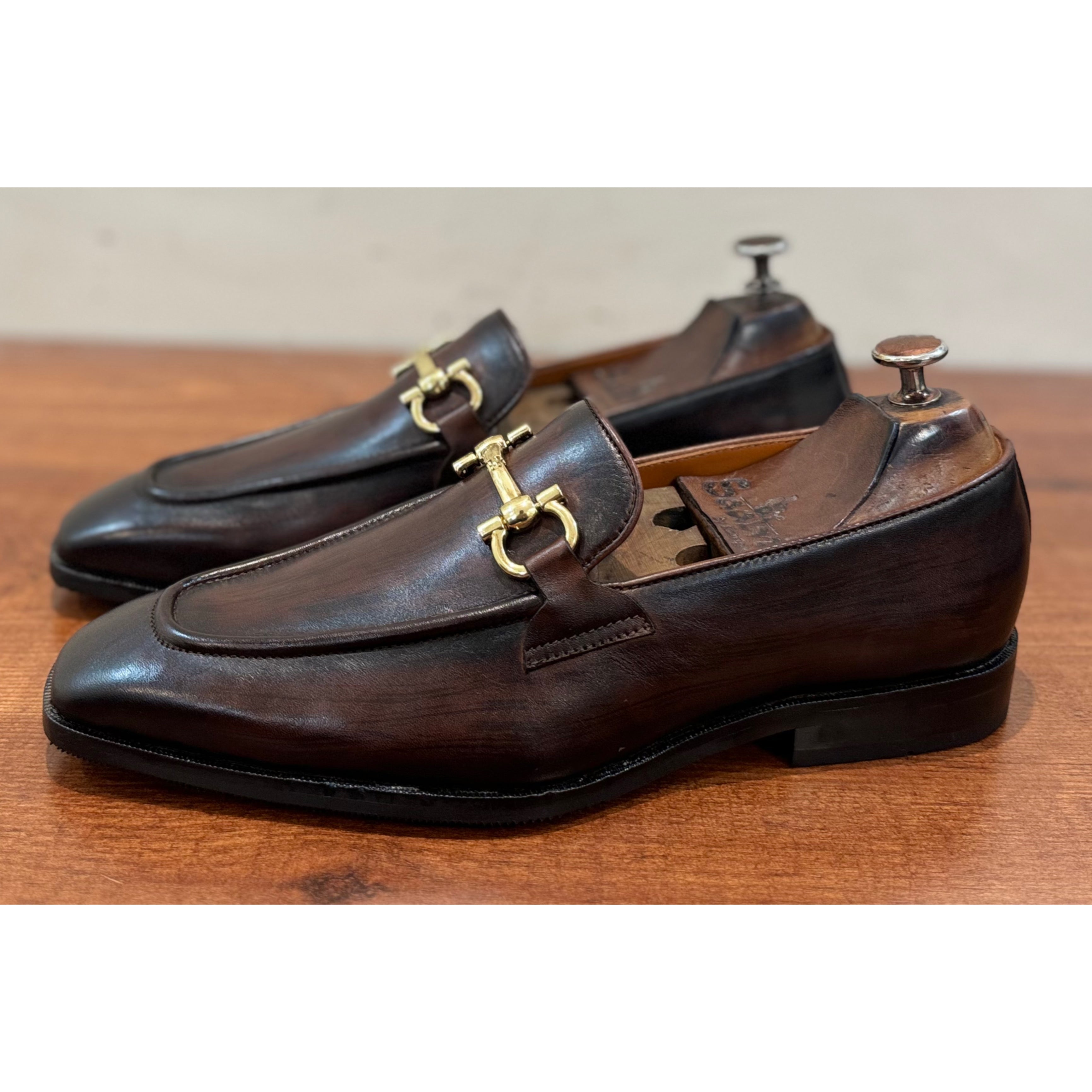 Brown Wood Finished Loafers - T