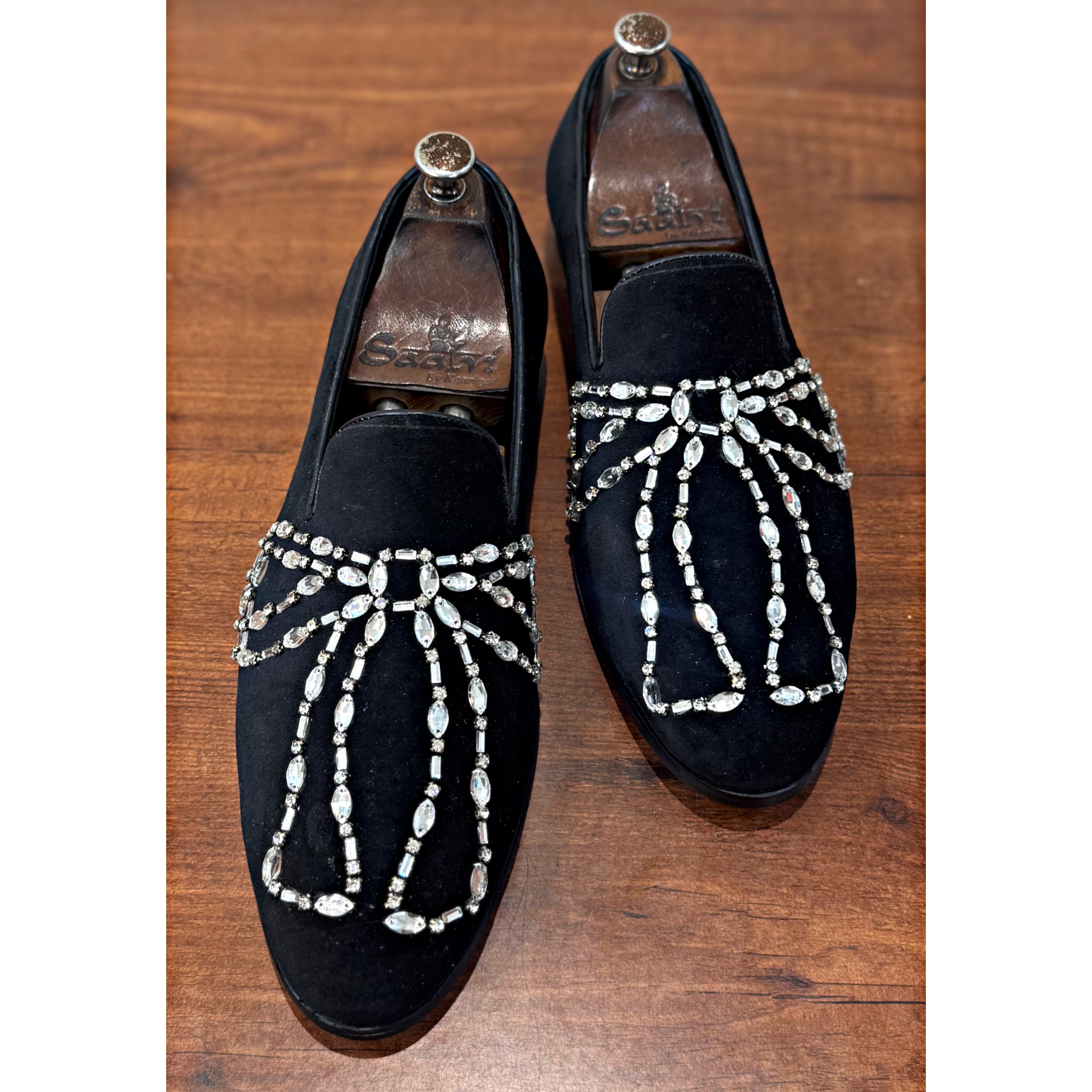 Bow Shaped Caystal Slipon