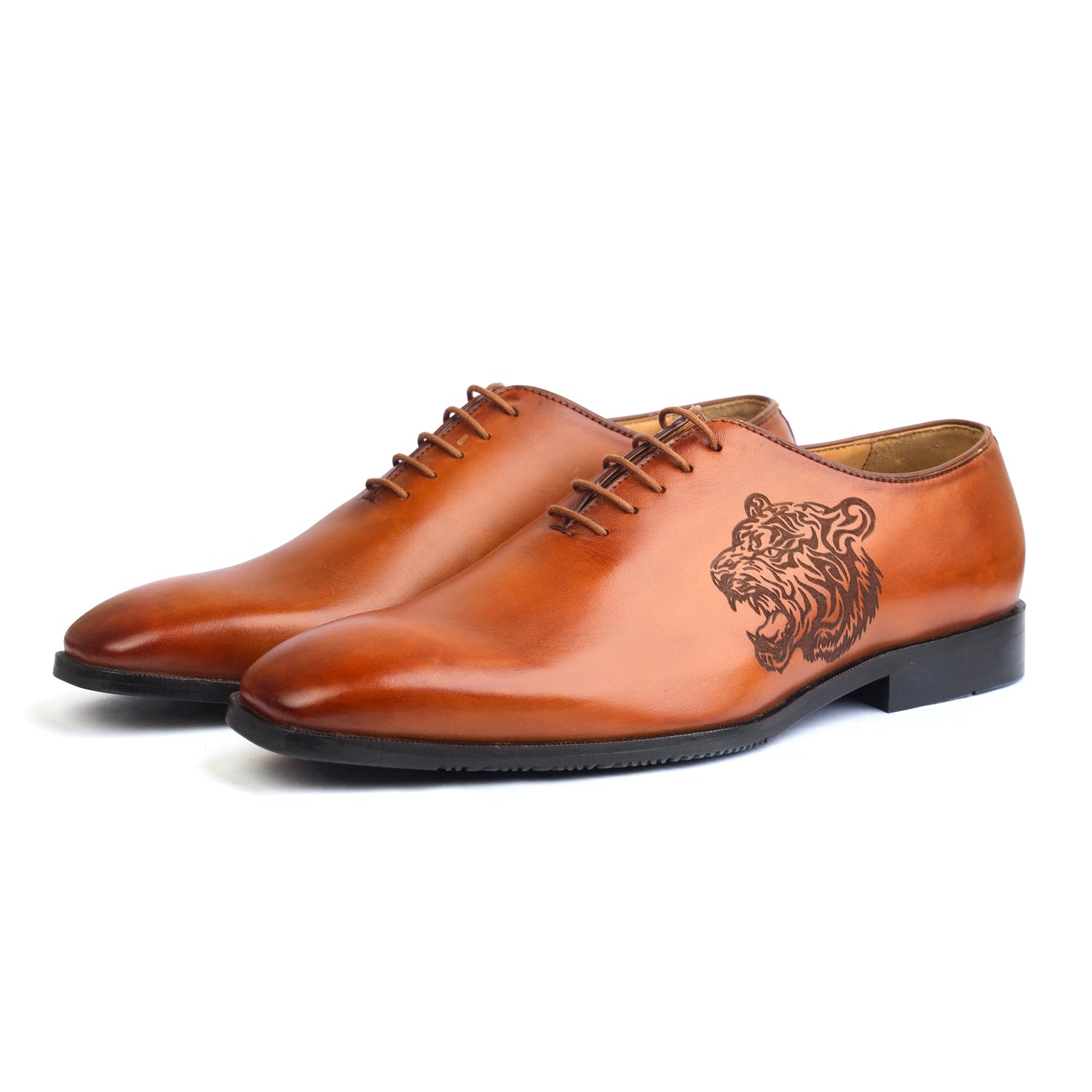 Tan Tiger Wholecut Oxfords