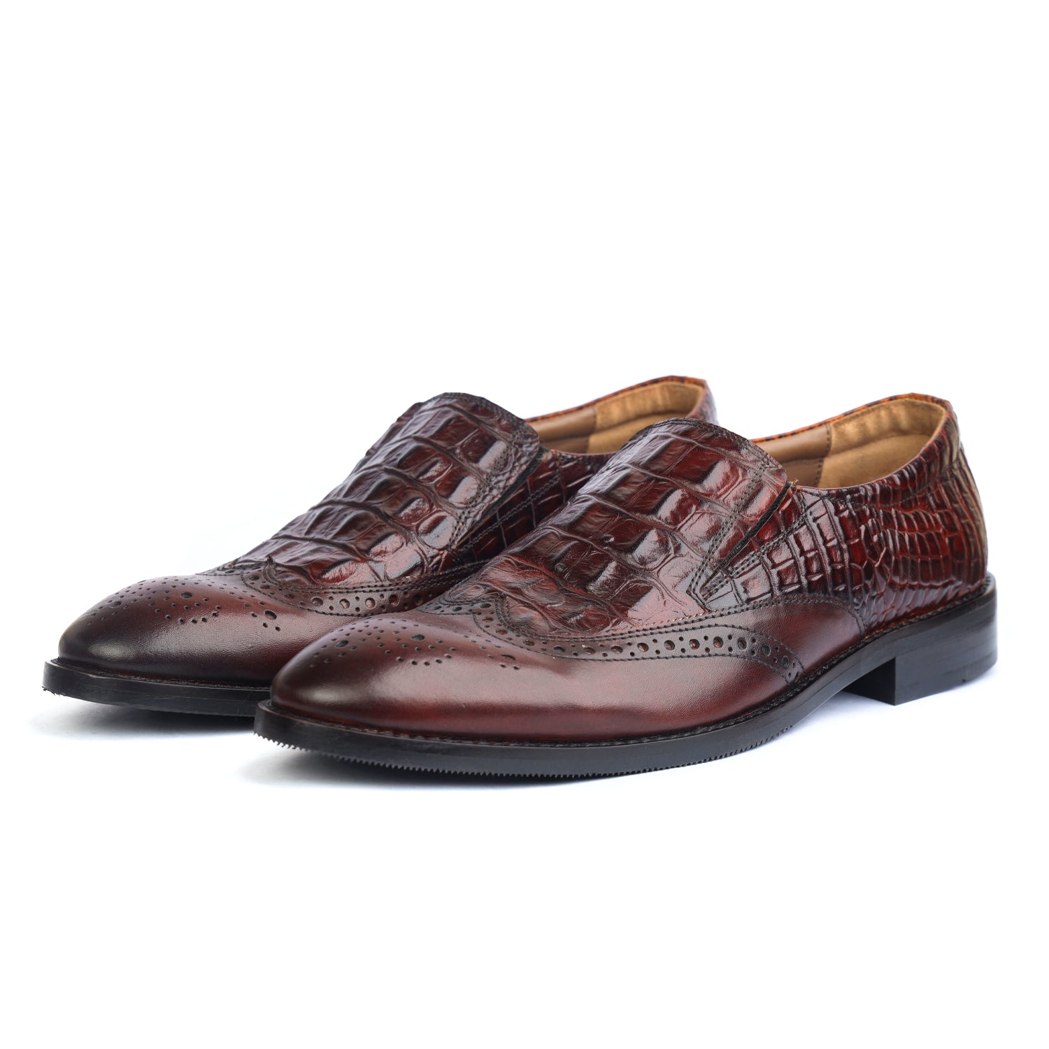 Brown Crocodile Loafers