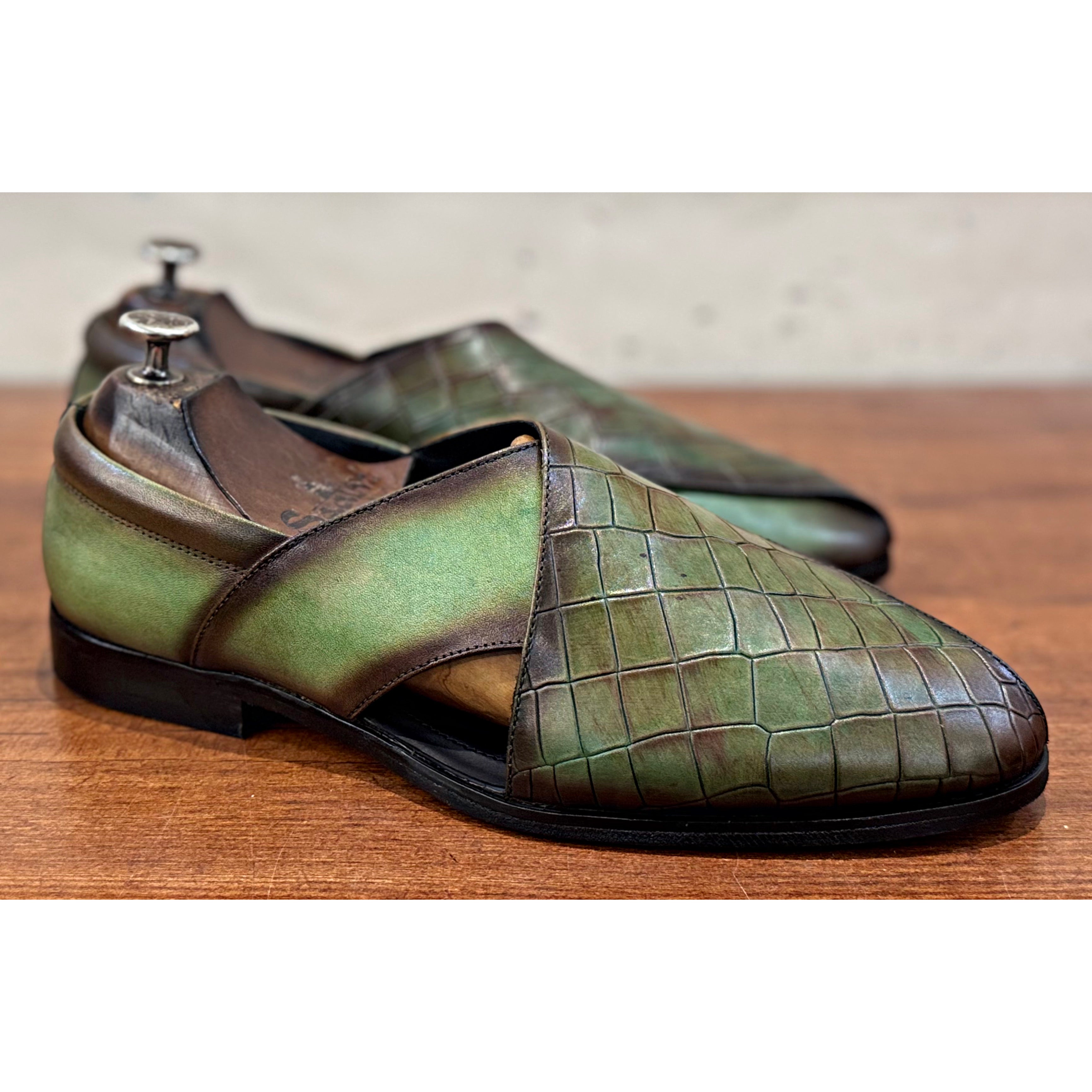Green Peshwari Croco