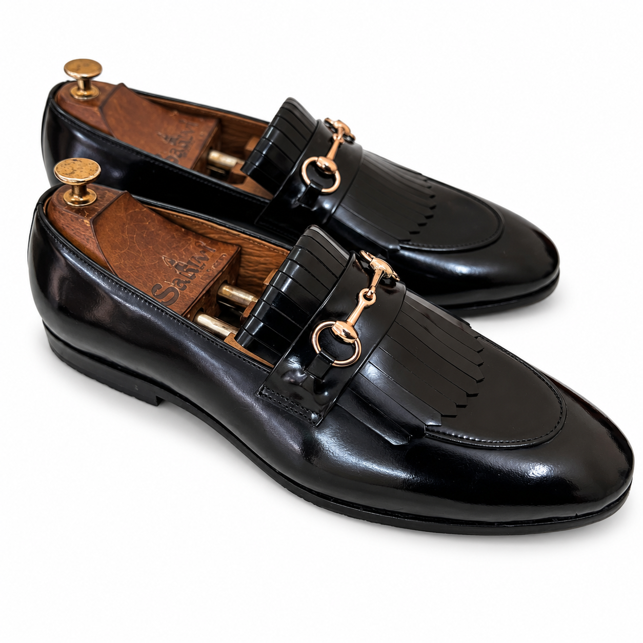 Noir Monarch Horsebit Kiltie Loafers