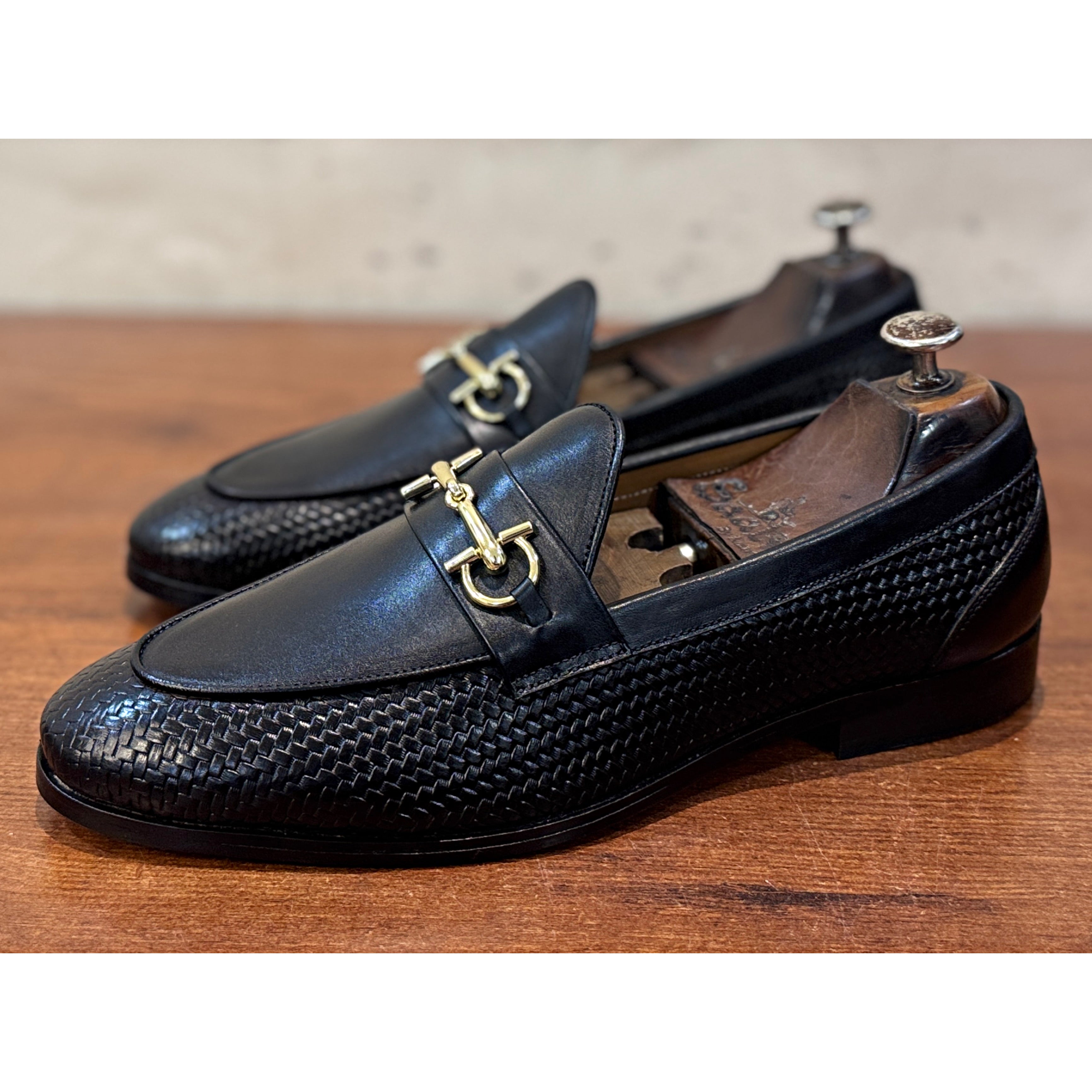 Imperial Black Woven Horsebit Loafer