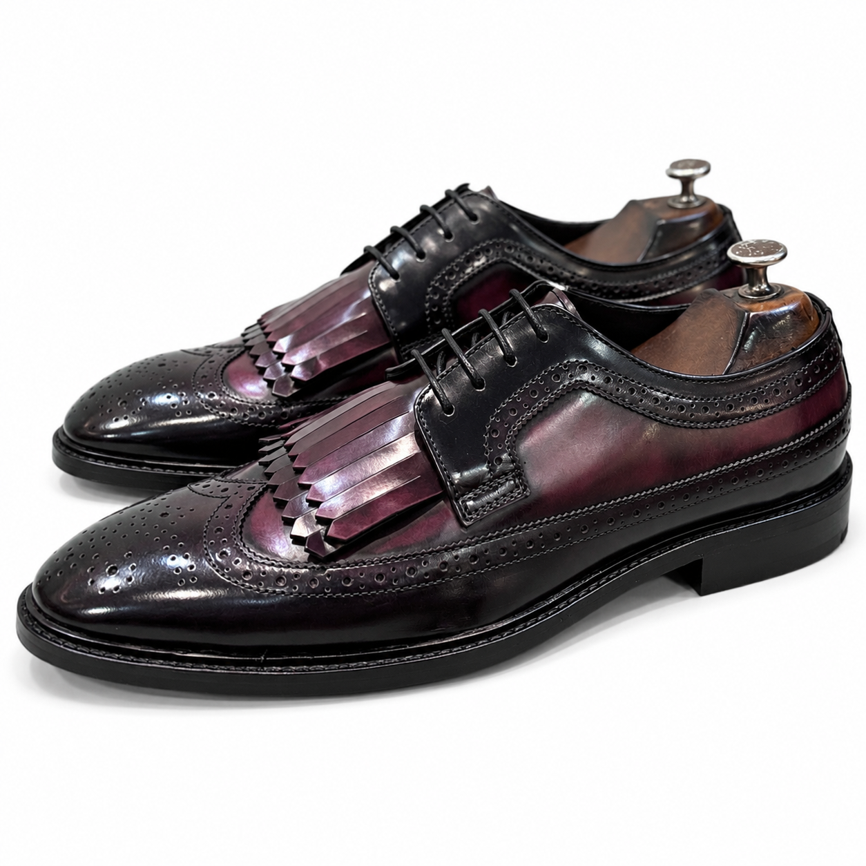 Wingtip Brouges Fringe Black