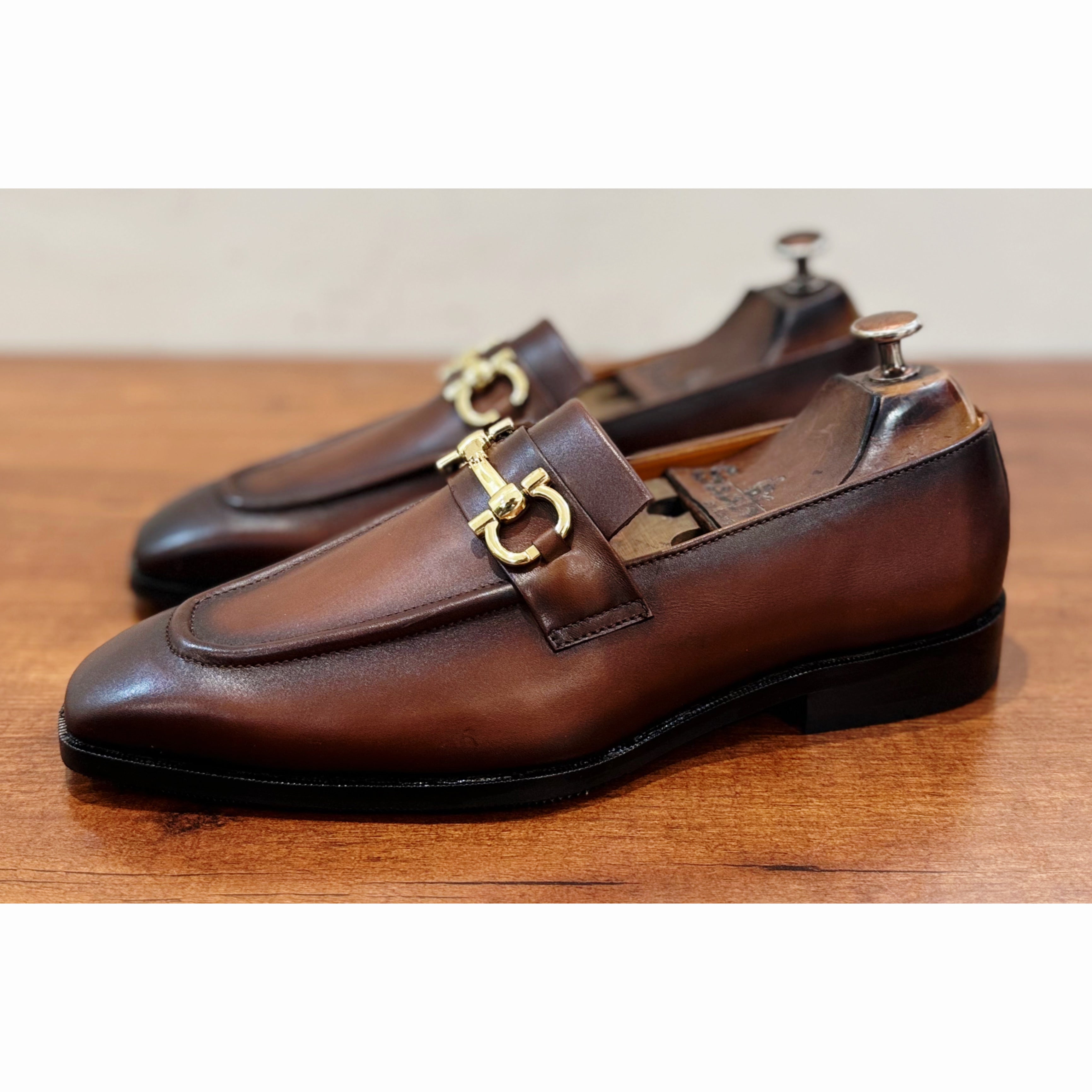 Hand Patina Loafers Cognac