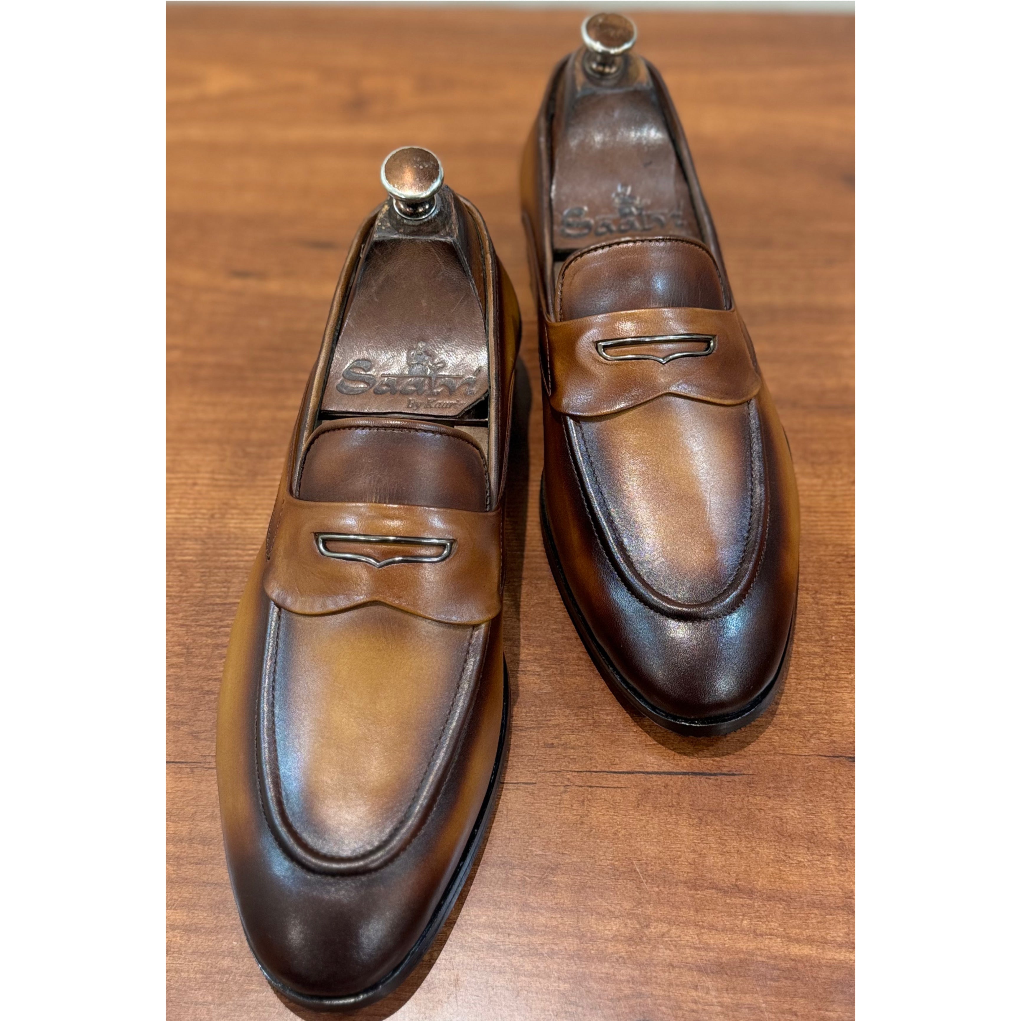 Penny Loafers With Saddle Handfinished