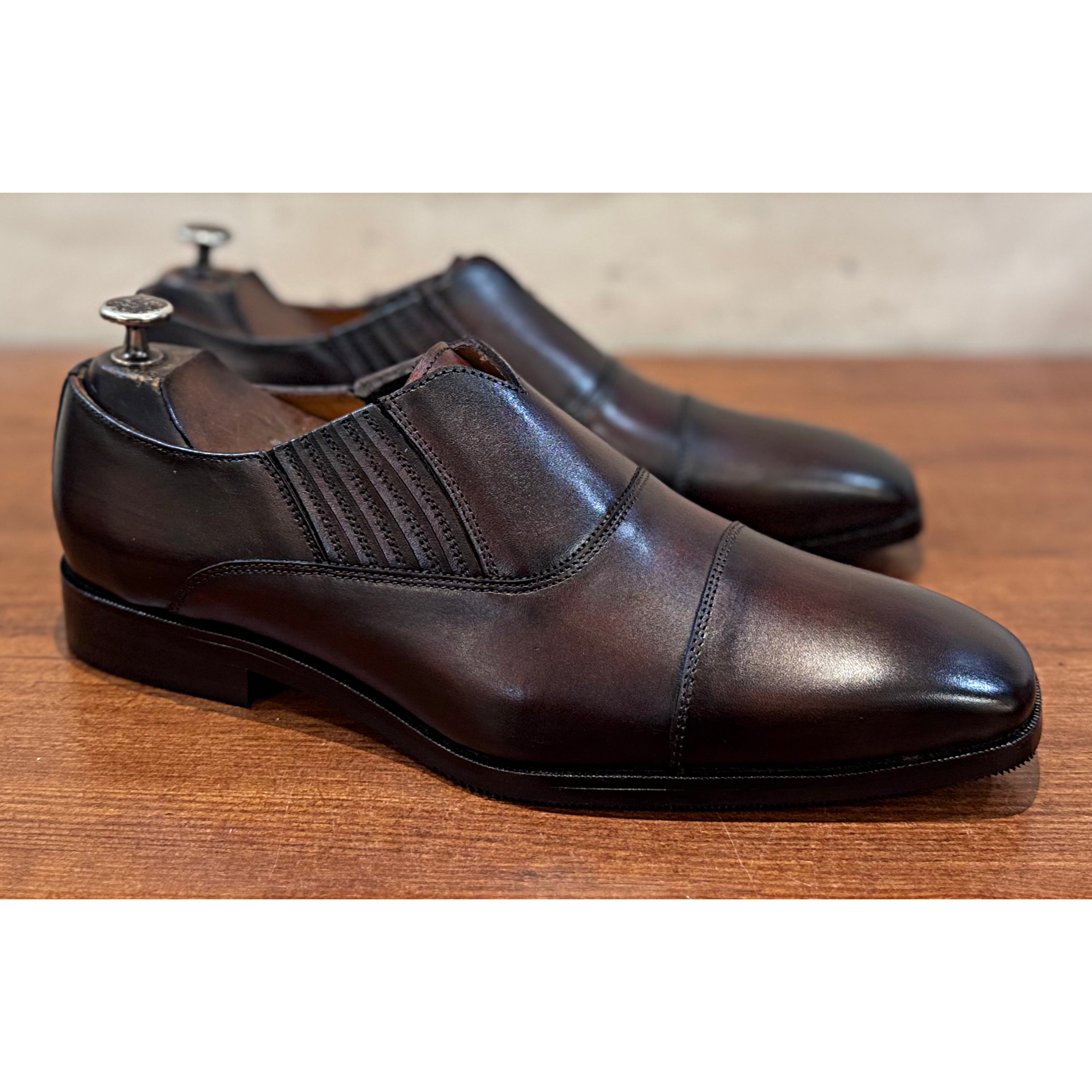 Brown Hand Patina Loafers Italia