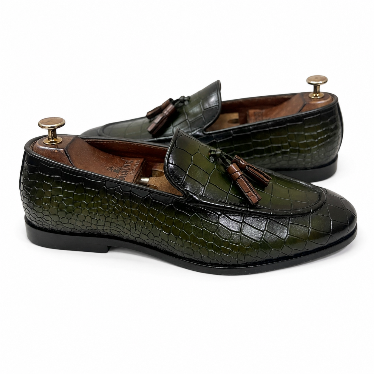 The Emerald Croco Tassel Loafers