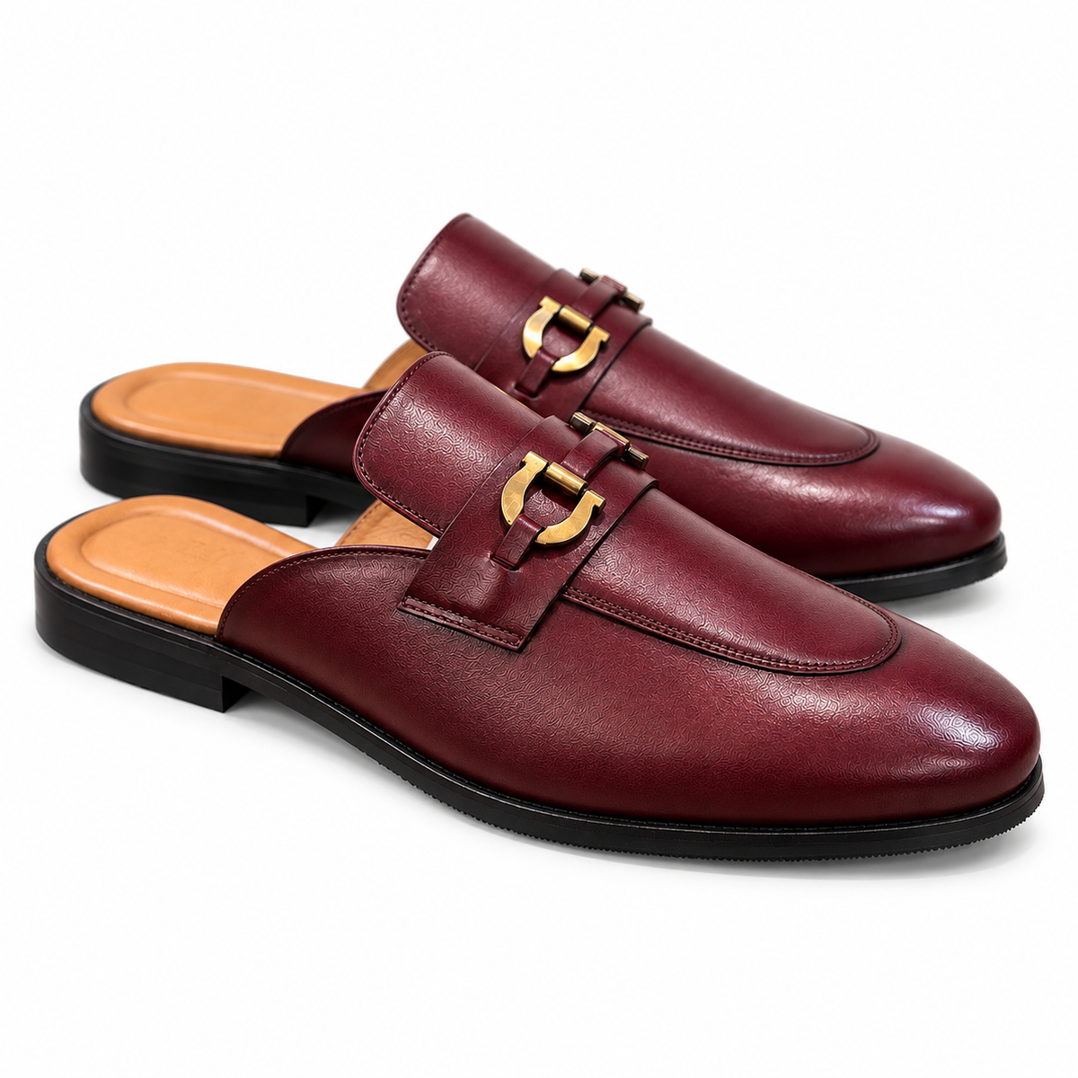 Bordeaux Regent Horsebit Mule Loafers – Burgundy Leather