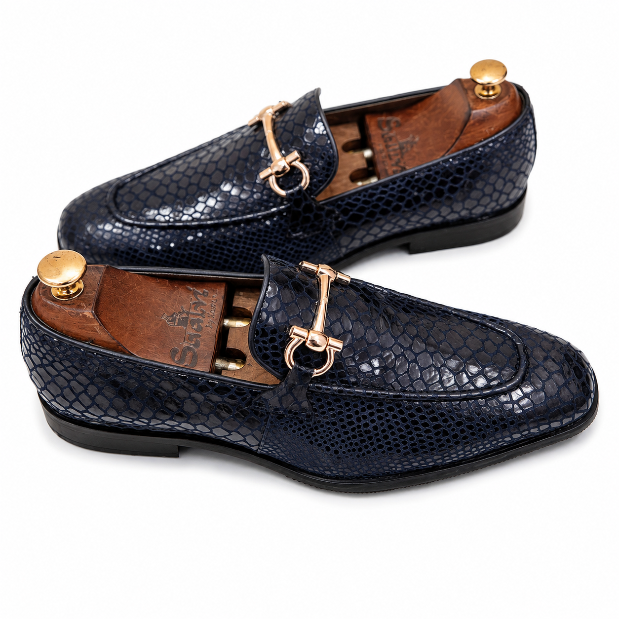 The Azure Snake Foil Horsebit Loafers
