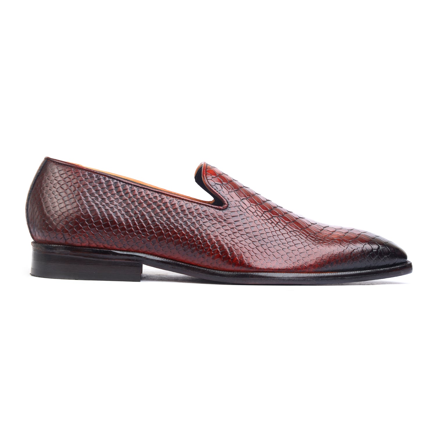 Python Embossed Loafers Bordo