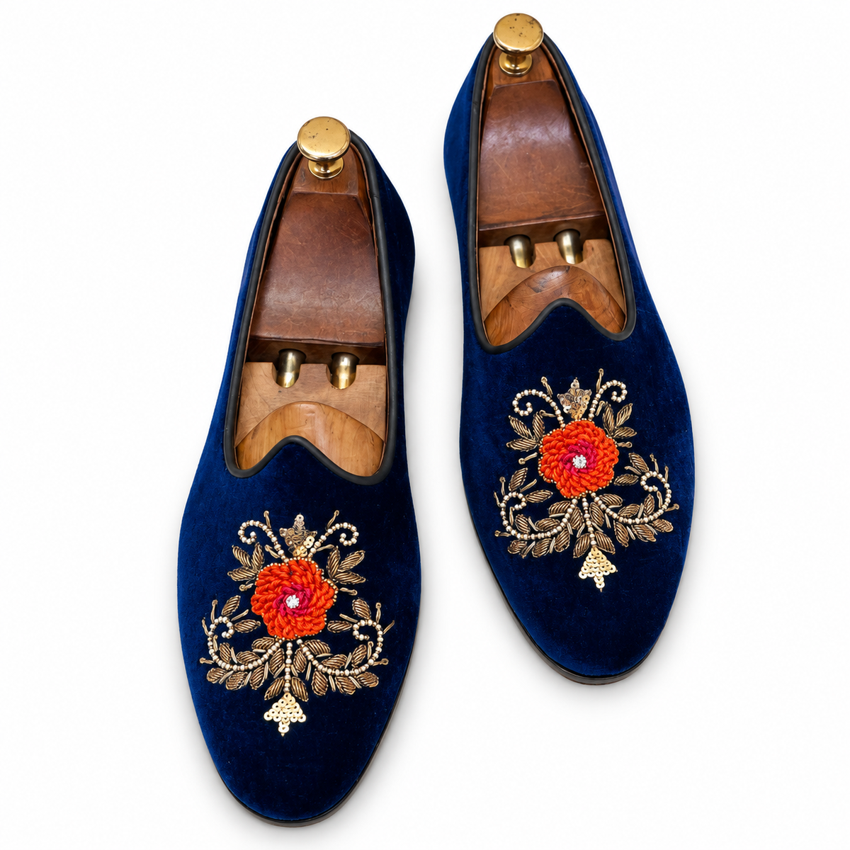 Blue Velvet With Zardosi Embroidery