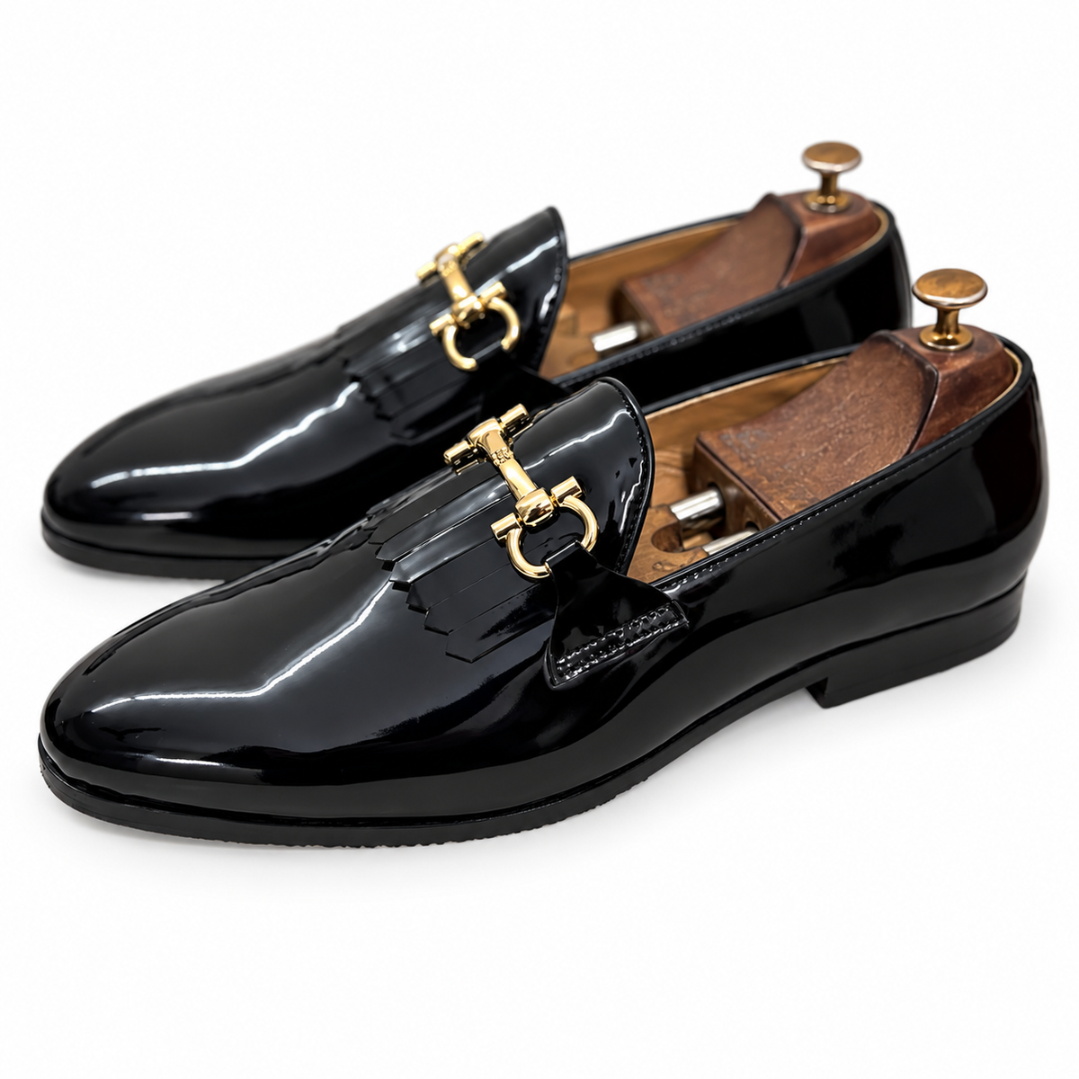 Noir Royale Horsebit Patent Loafers