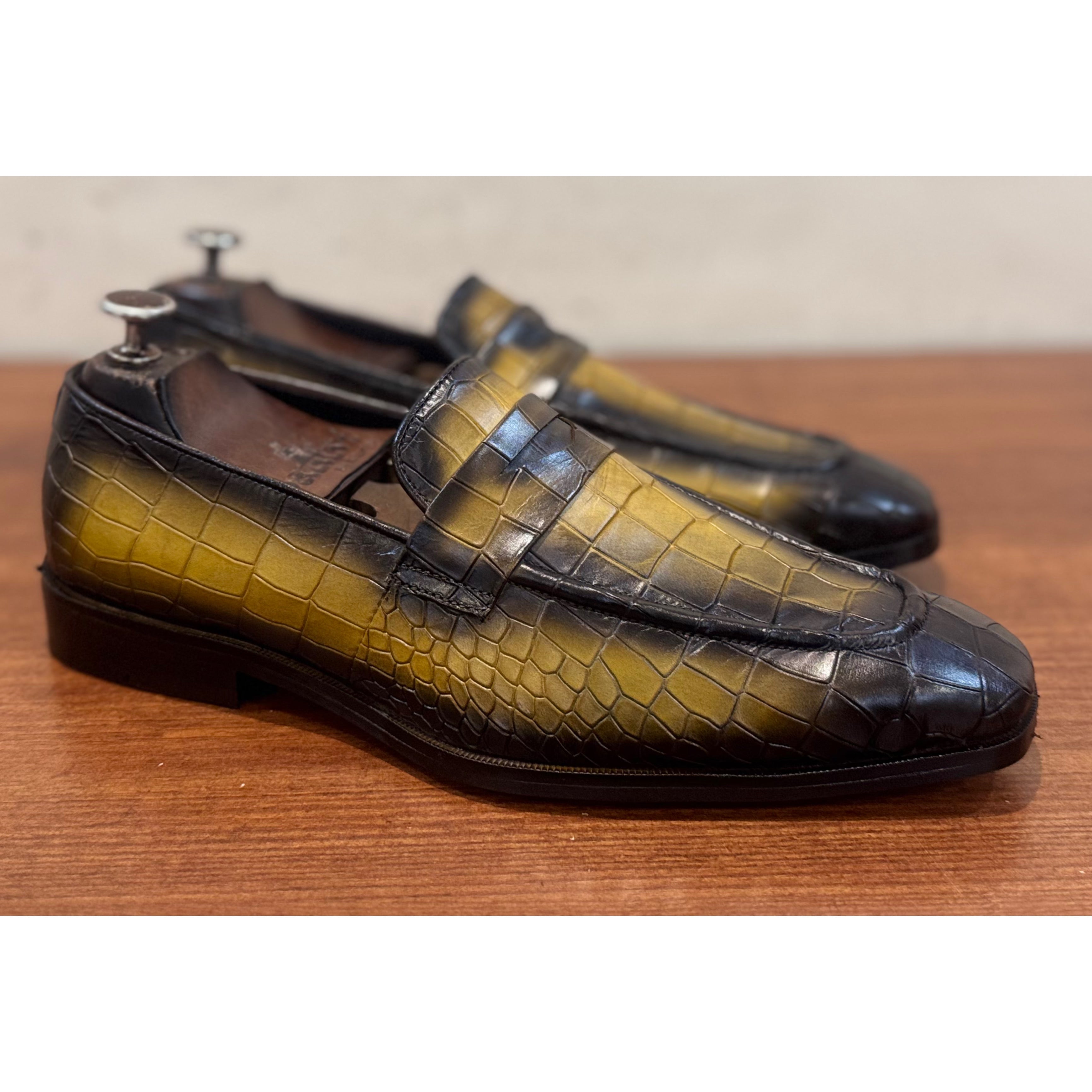 Penny Loafers Croco Yellow